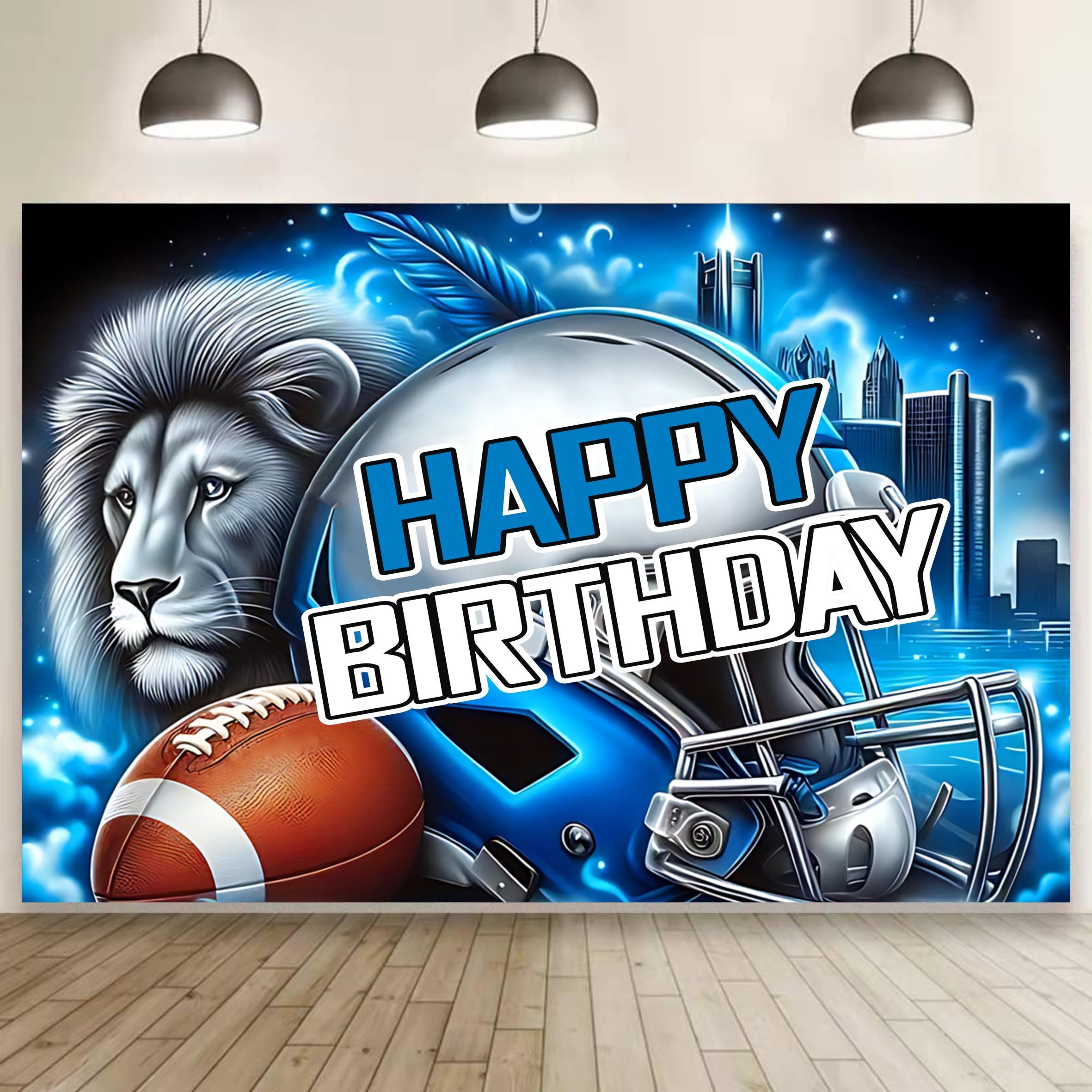 X-S Football Birthday Party Backdrop,Football Party Decoration,Themed Birthday Banner Shoot Photo Backgrounds Props for Party 5x3ft.