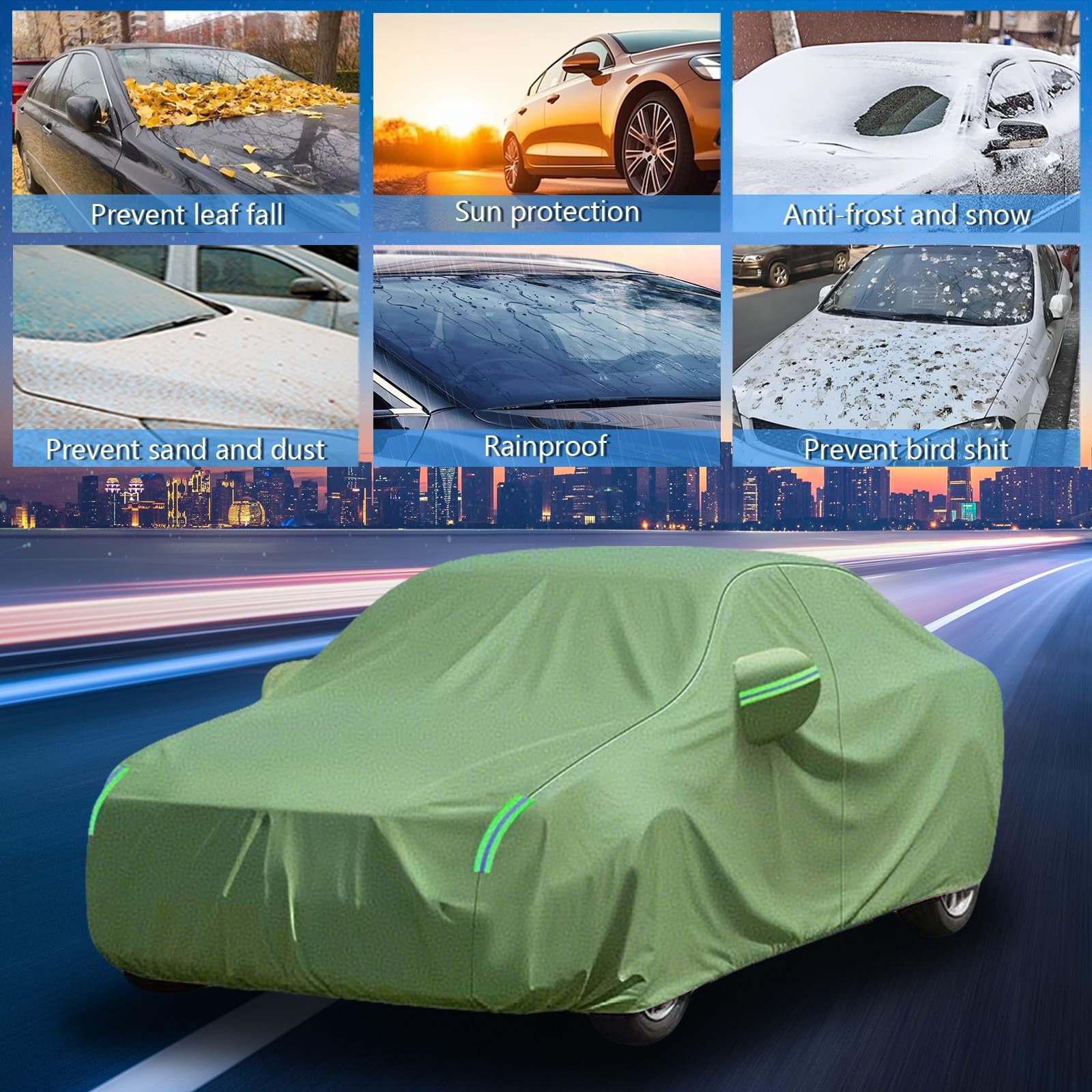 Funda de Coche Exterior para Fiat Seat 600, Cubierta de Coche Impermeable y Transpirable - Protección Anti-UV, Antipolvo y Antiralladuras
