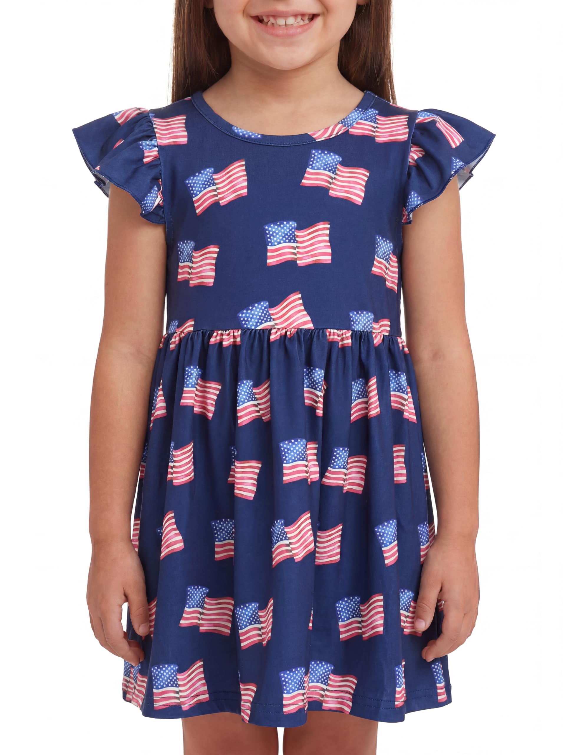 Unique Baby Girls' Short Sleeve Everyday Printed Dresses for Kid and Toddler, Sizes 2T-12Y
