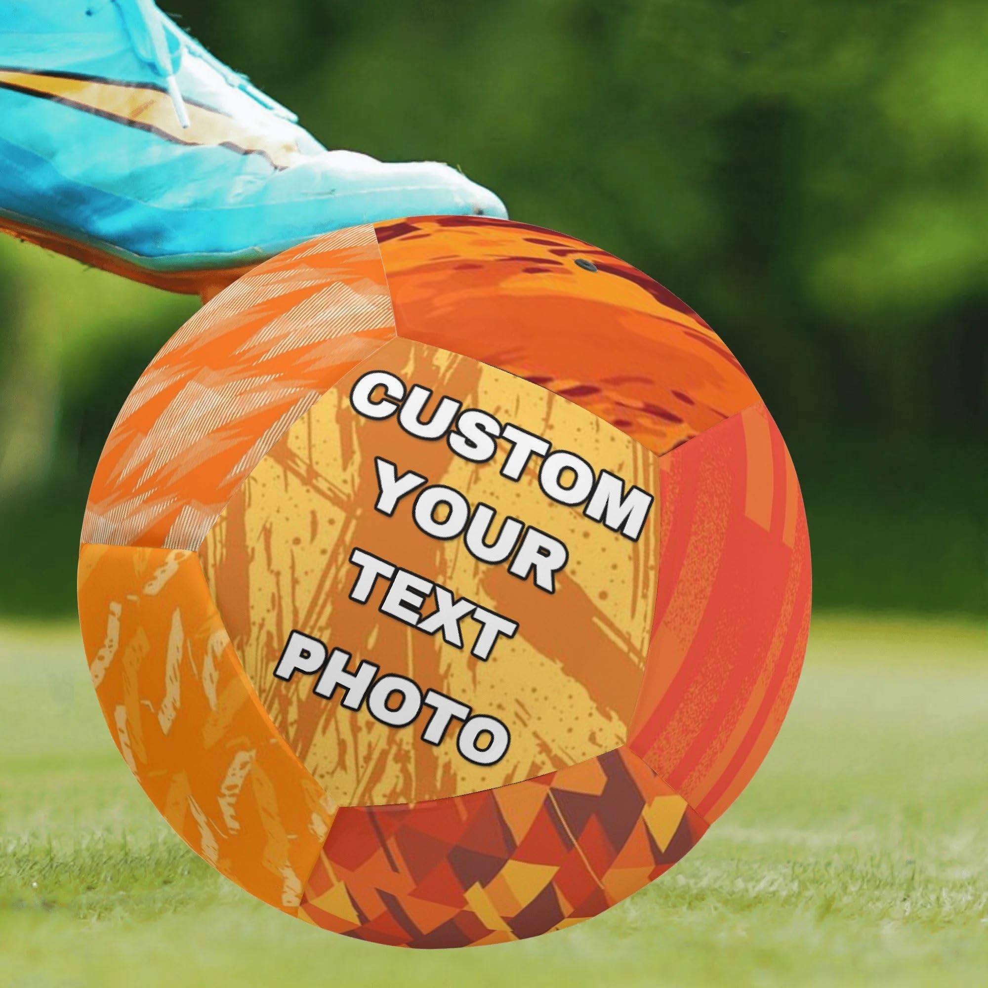 Pallone Calcio Personalizzabile, Misura Regolare N. 5, È Possibile Personalizzare Tutti e 12 i Lati del Pallone,Materiale PU con ago ad Aria, per Allenamento attività e Te per Amanti del Calcio