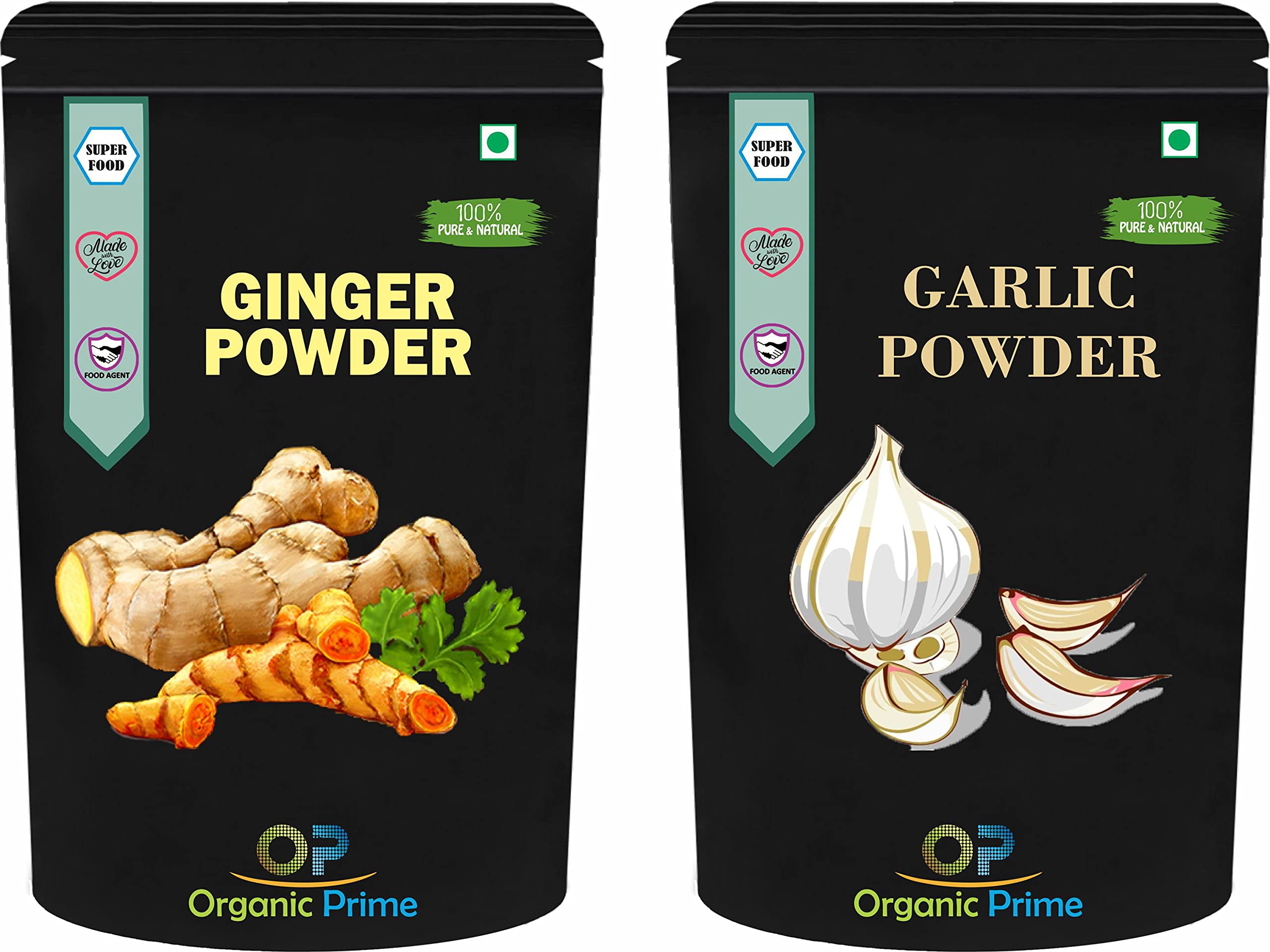 Organic Prime Pack of 2 - Garlic Powder 500 GM & Ginger Powder 500 GM Super Saver Combo Pack (B095X4PN93) Amazon Price History, Amazon Price Tracker