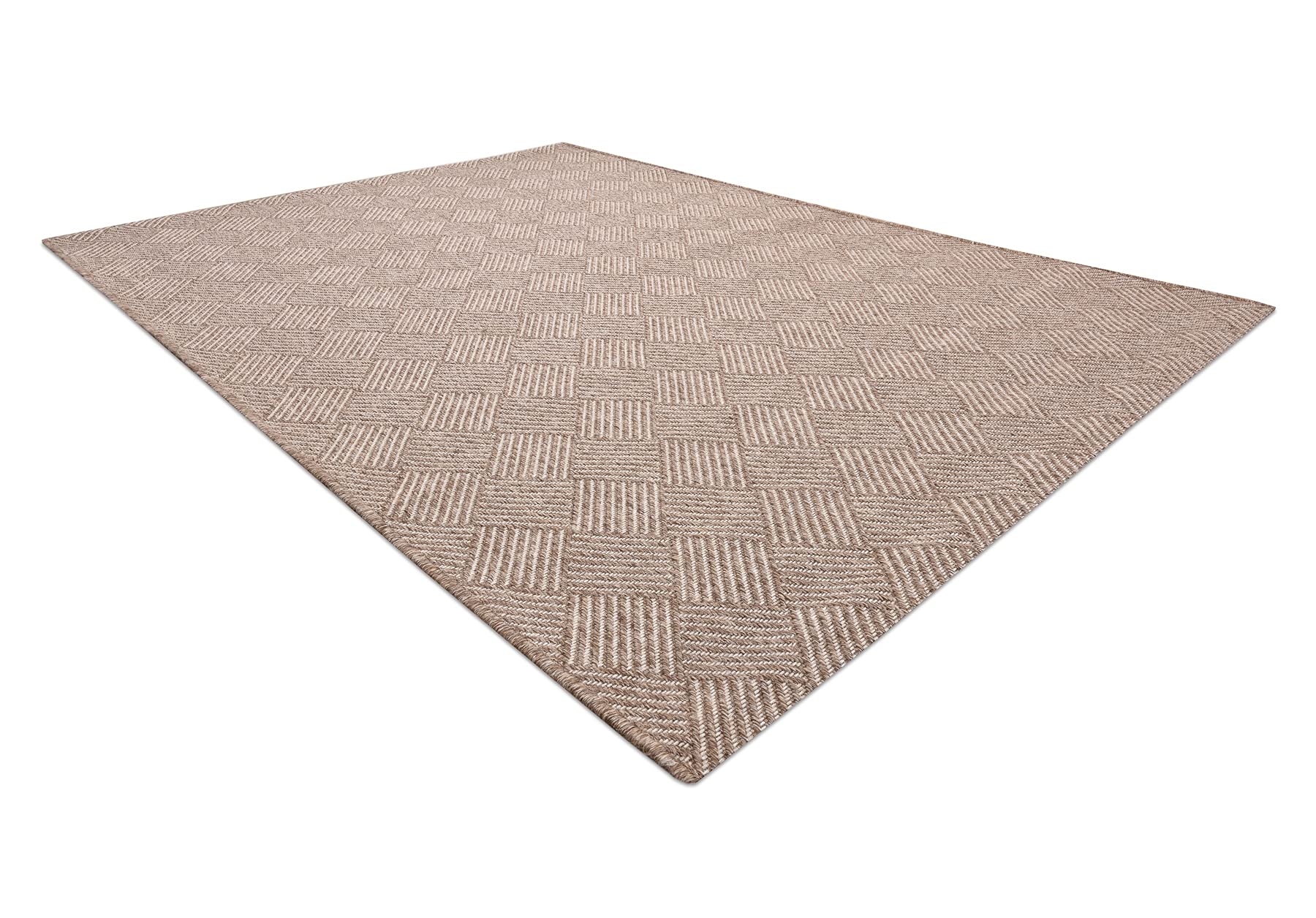 Dywan House SISAL 40350 diamenty, płasko tkany, efekt wełny beżowy 80x150 cm beżowy
