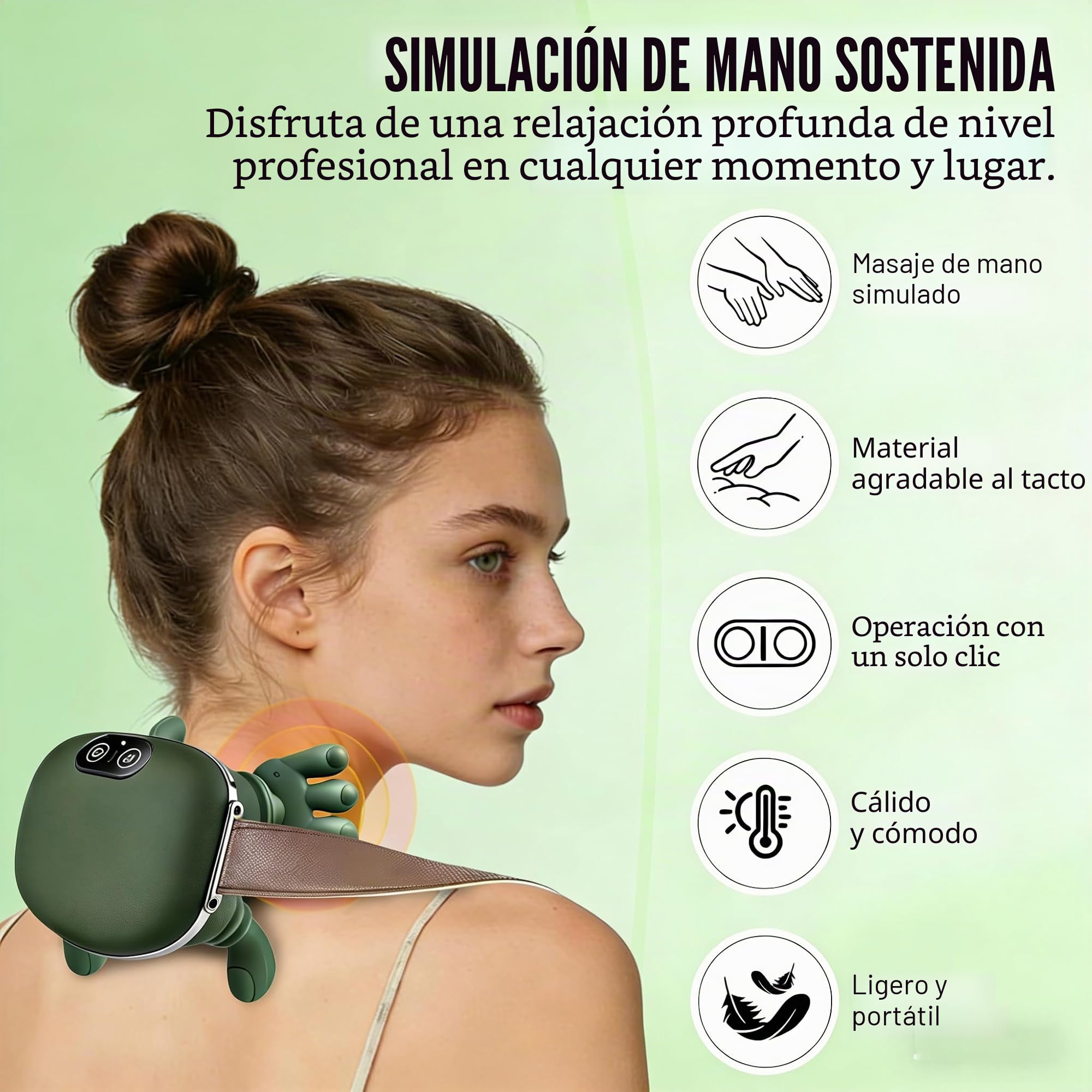 Masajeador Cervical y Espalda con Calor, Masajeador Cuello Eléctrico con 3 Niveles de Intensidad y 2 Niveles de Calor, Regalo para Mujeres, Hombres mamá y Papá