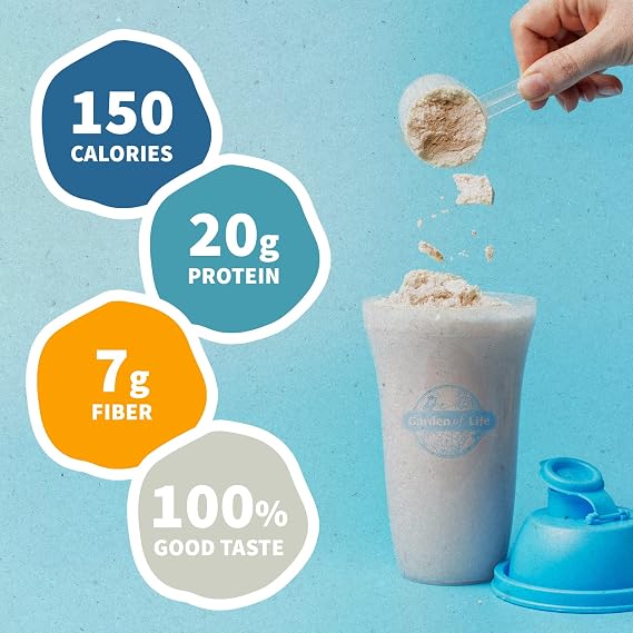 Garden of Life Organic Vegan Vanilla Protein Powder 22g Complete Plant Based Raw Protein & Vegan Protein Powder - Raw Organic Meal Replacement Shakes - Vanilla - Pea Protein