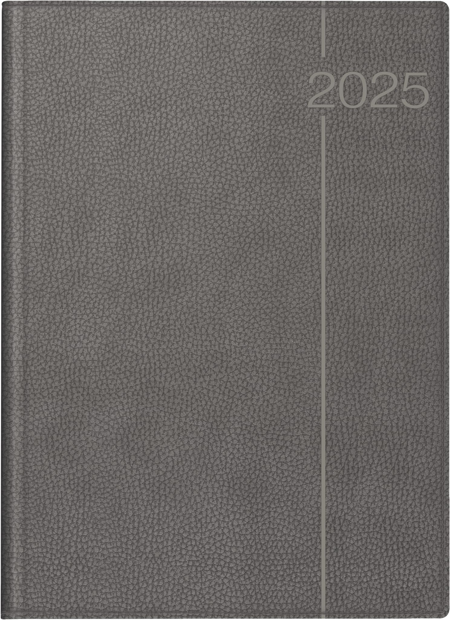 rido/idé Agenda modèle Conform (2025), 1 page = 1 jour, A4, 384 pages, couverture en cuir synthétique, Derby, gris