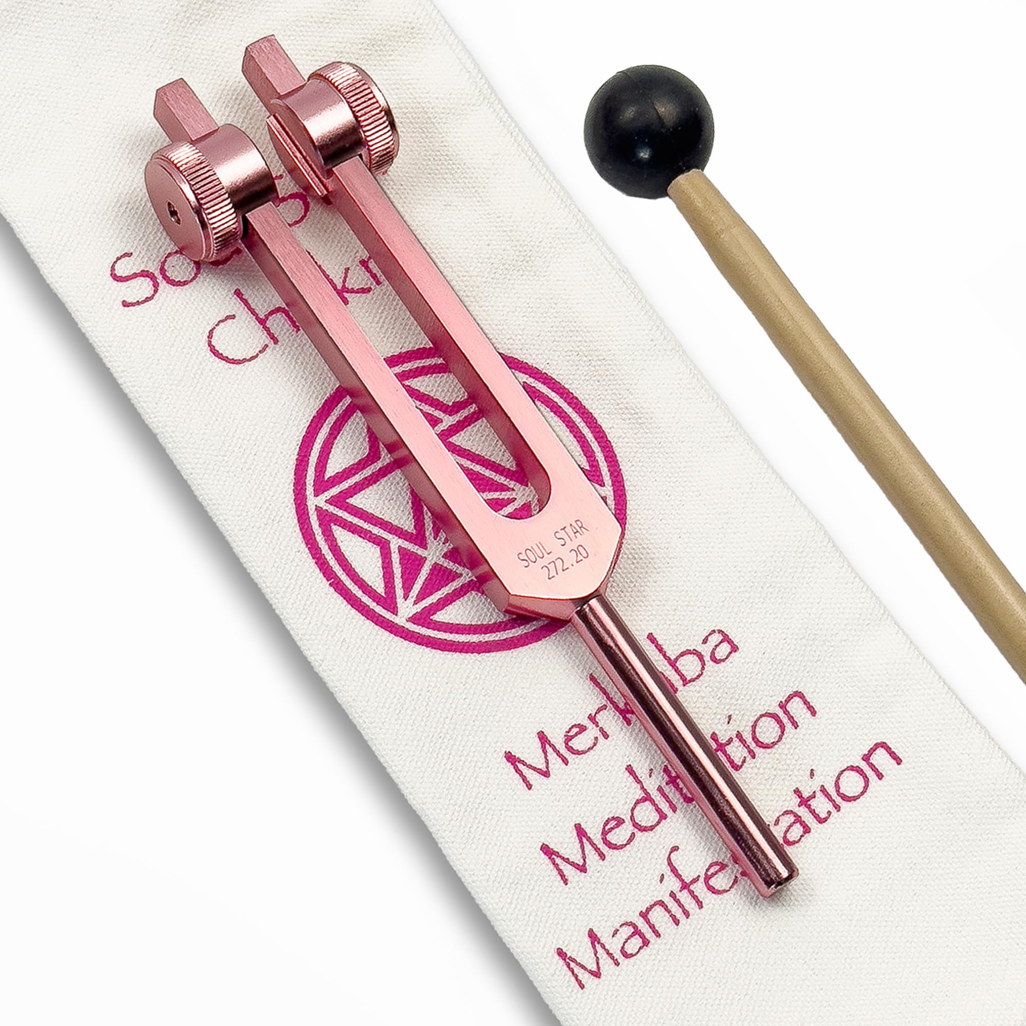 272.20 Merkaba Soul Star/Soul Purpose (8.) gewichtete Stimmgabel für Heilung und Manifestation, Klangheilung und Biofeld-Harmonisierung, Klangtherapie-Werkzeuge, Klangheilungsinstrumente, Rosa