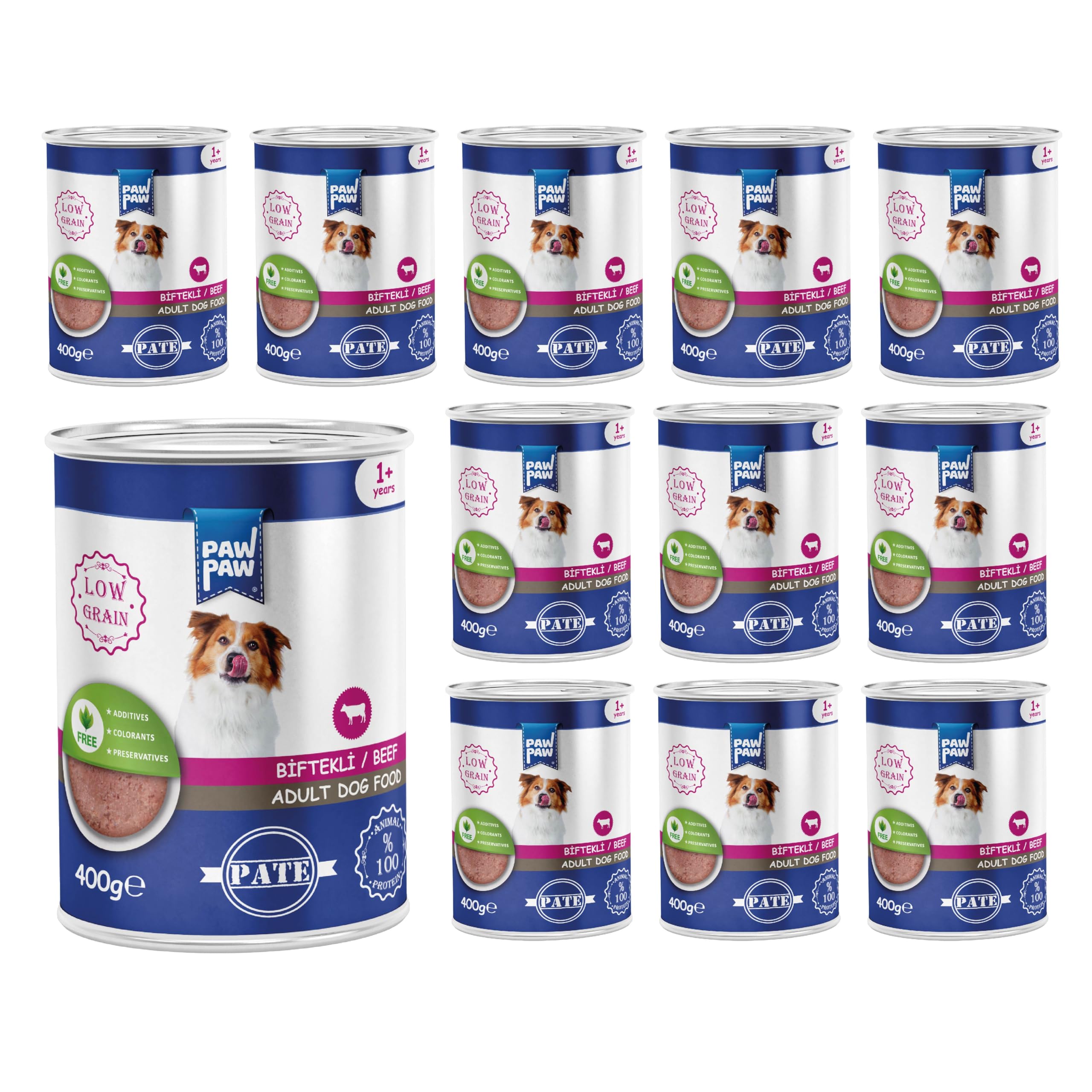 Pawpaw Yetişkin Köpek Biftekli Pate 400 Gr x 12 Adet