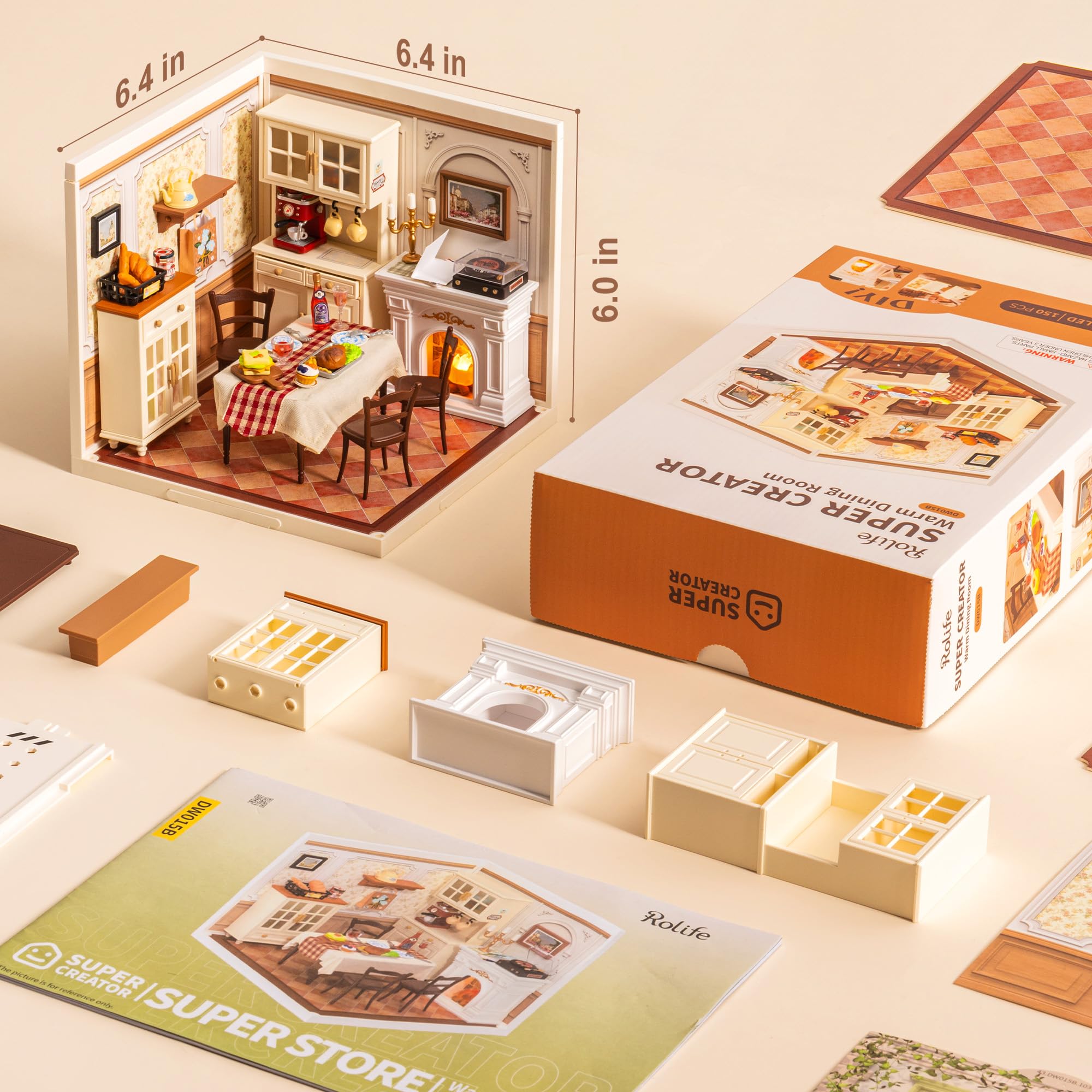 Rolife Super Creator – Miniature Maison à Construire – Décoration De Bureau Ou étagère, Kit DIY Sans Colle, 1h De Montage, Cadeau Original