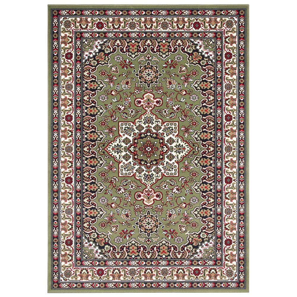 Tapis à poils longs orientaux Parun vert 160x230 cm pour grand salon chic