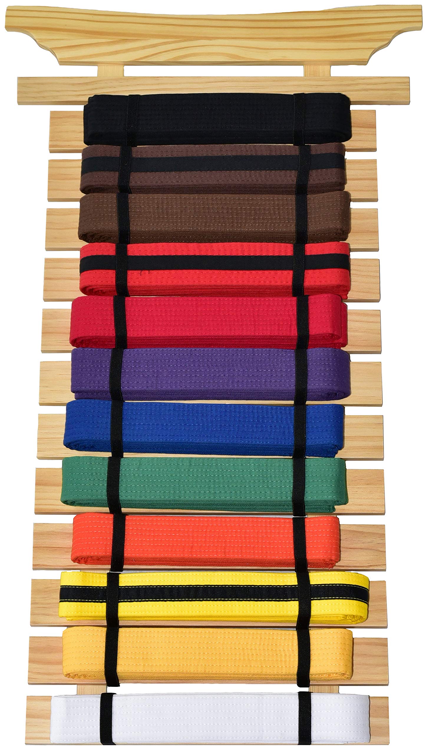 Cinturones de Karate de Madera Gruesa 12 uds. con Pegatinas