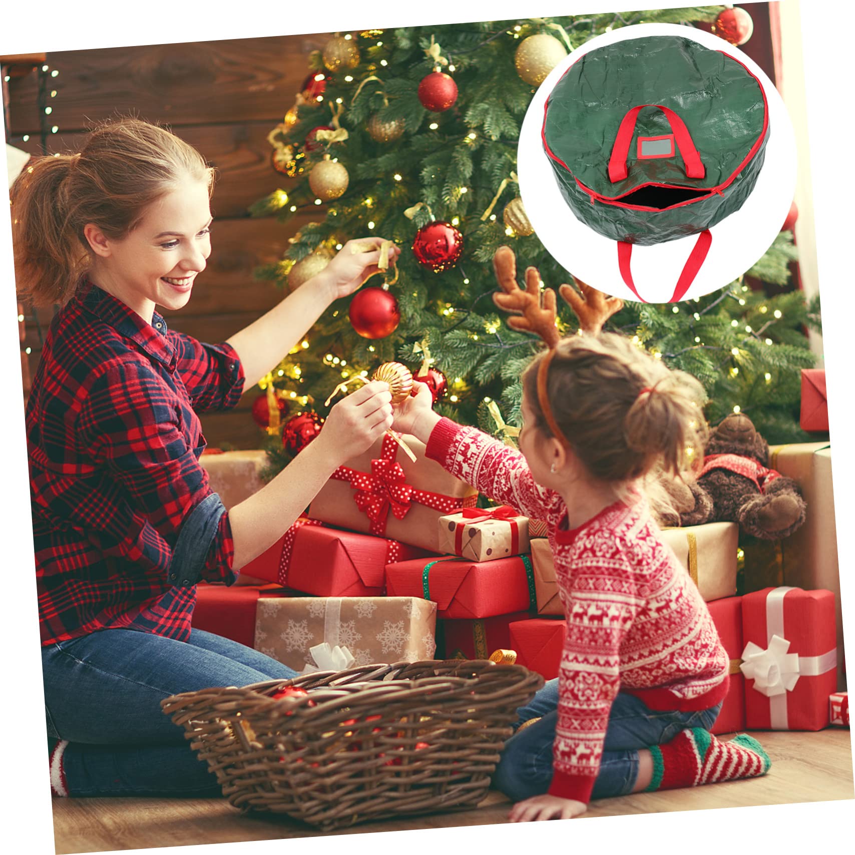 MAGICLULU 8 Stück Weihnachtsdekoration Aufbewahrungstasche Weihnachtskranz Aufbewahrungstasche Weihnachtsbaum Girlande Aufbewahrung Weihnachtsgirlanden Xmas Girlande Runde