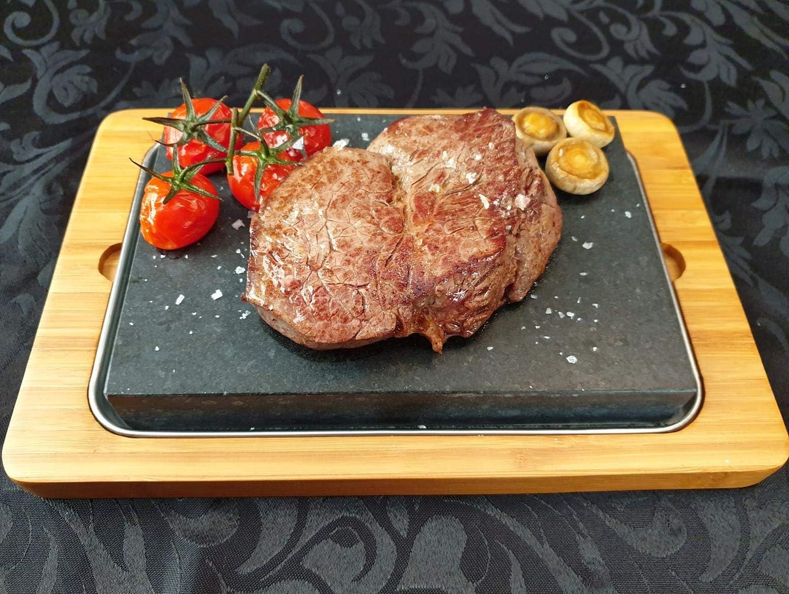1 x Higoshi Hot Stone - Steak Cooking Stone - Hibachi Grill Lava Sizzling Plate