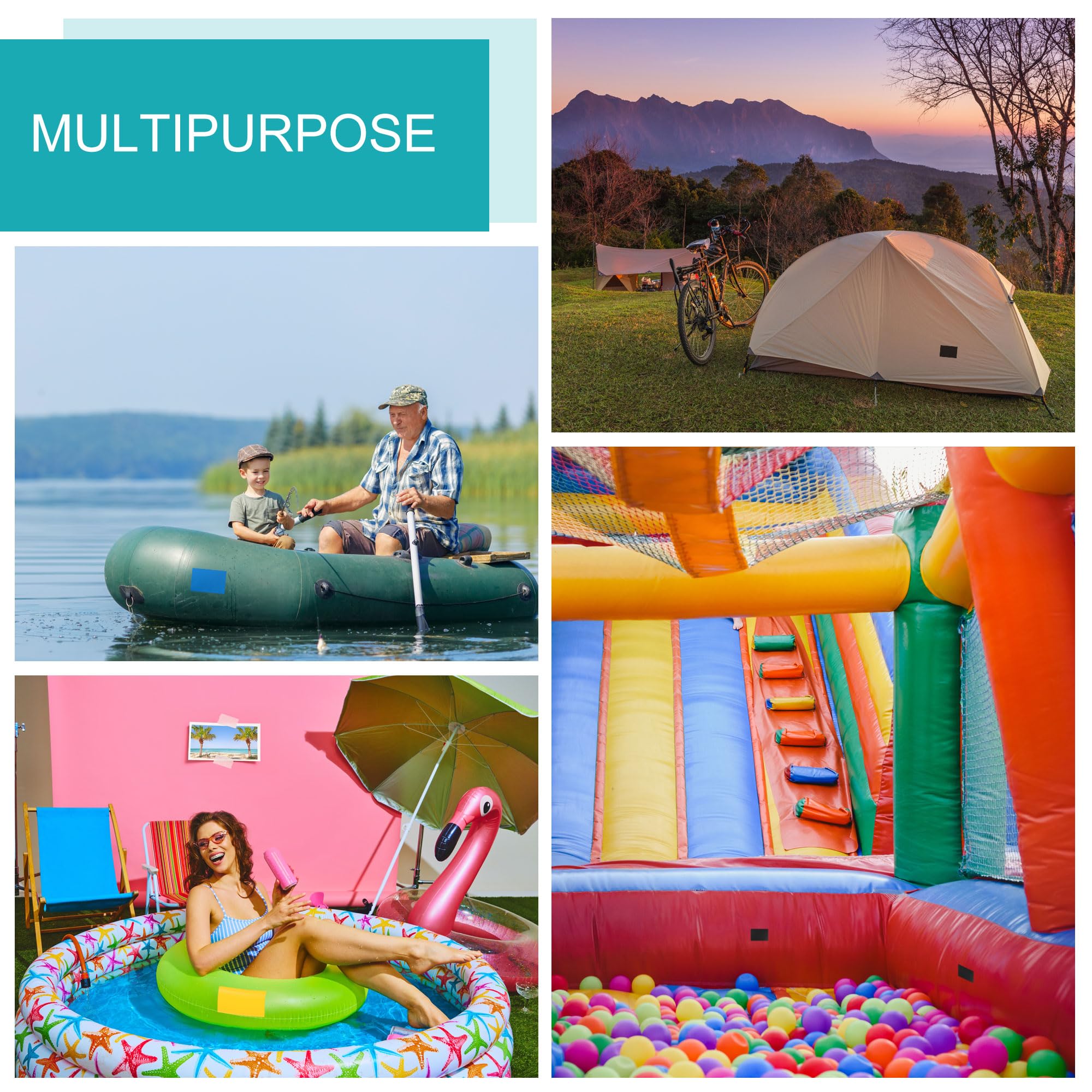 5 Pack Of TPU Pool Patch Repair Kit For Air Mattress, Swimming Pool, Bounce House, Tent, Canvas, Canopy, Pool Floats, Tubes Air Bed And Inflatable Toys With 2 Pieces Of Plastic Deflate