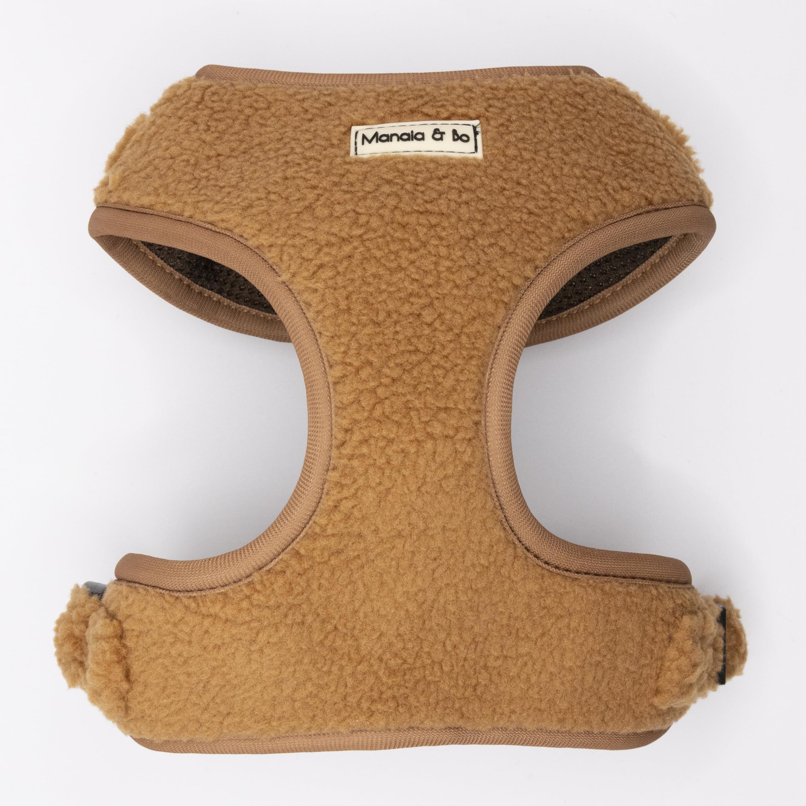 Premium Quality Adjustable Caramel Teddy Bear Dog Harness Vest with Black Fastenings | Neck: 39-51cm, Chest: 46-61cm (Medium, Harness Only) โ image 1