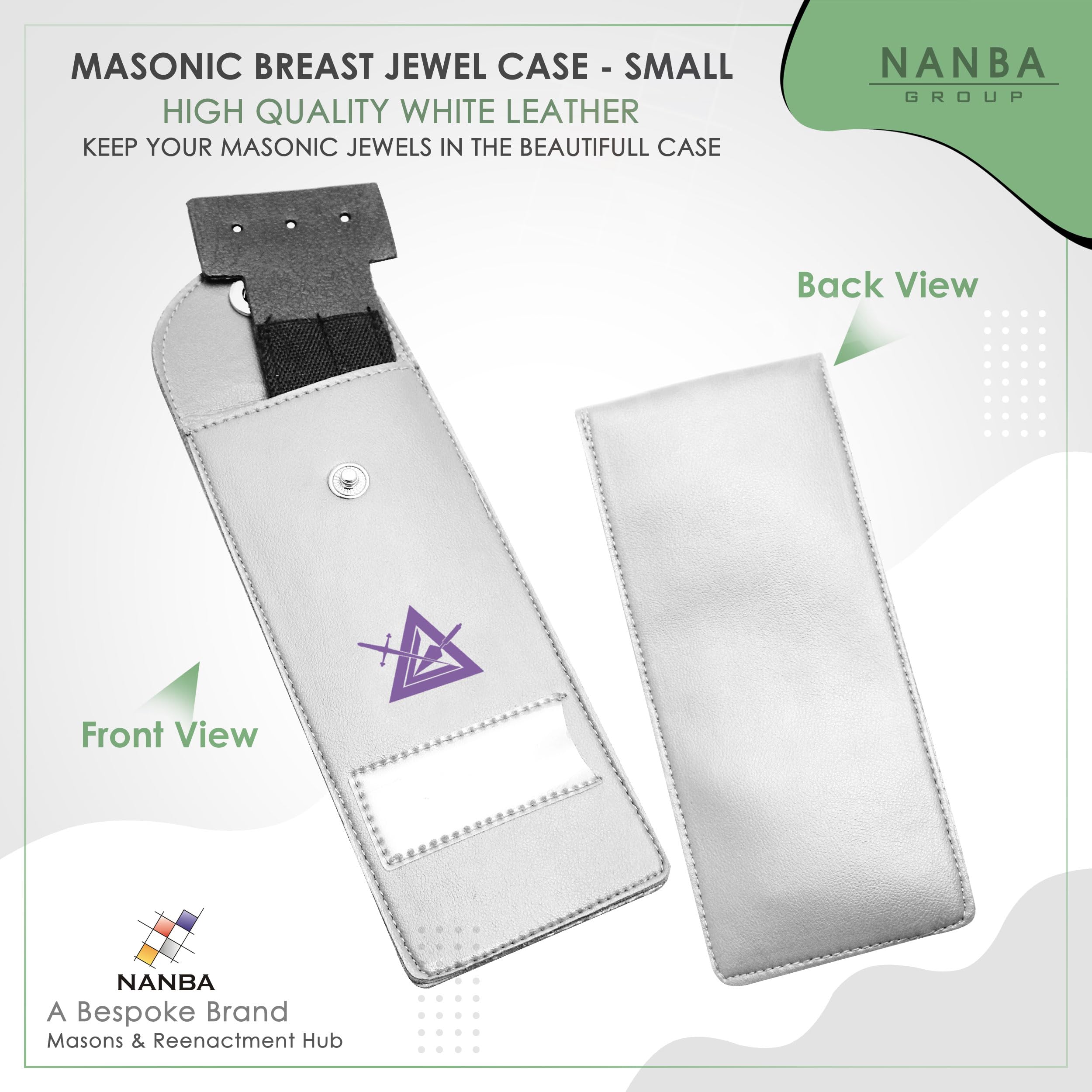 Masonic Regalia Pocket Jewel Holder Case Leather Carry Wallet - Freemason Jewels, Pins & Badges Holder - TOSL Purple Emblem