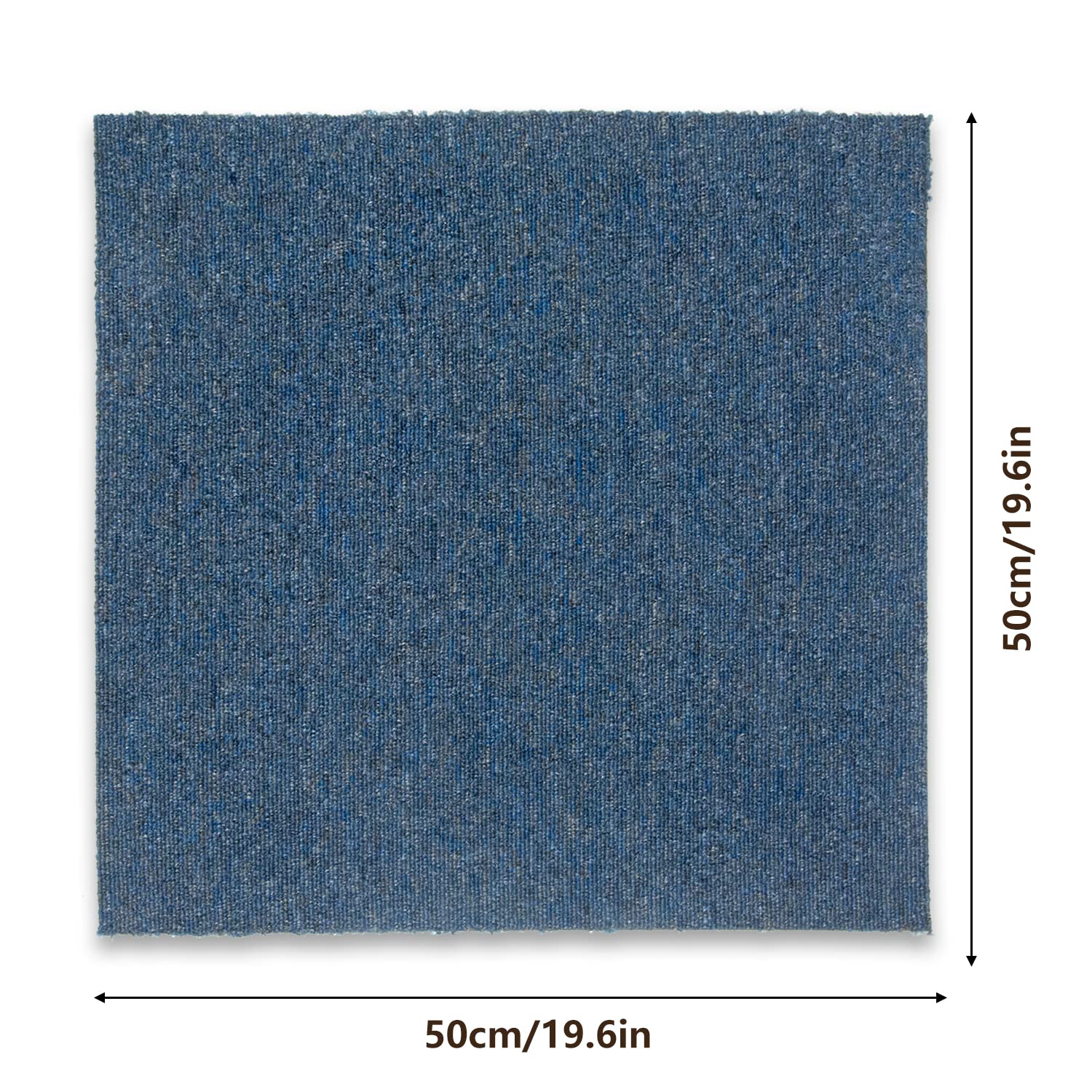 uyoyous Lot de 20 carreaux de sol commerciaux avec envers en PVC antidérapants et résistants à l'humidité pour une utilisation résidentielle et commerciale Bleu 50,8 x 50,8 cm