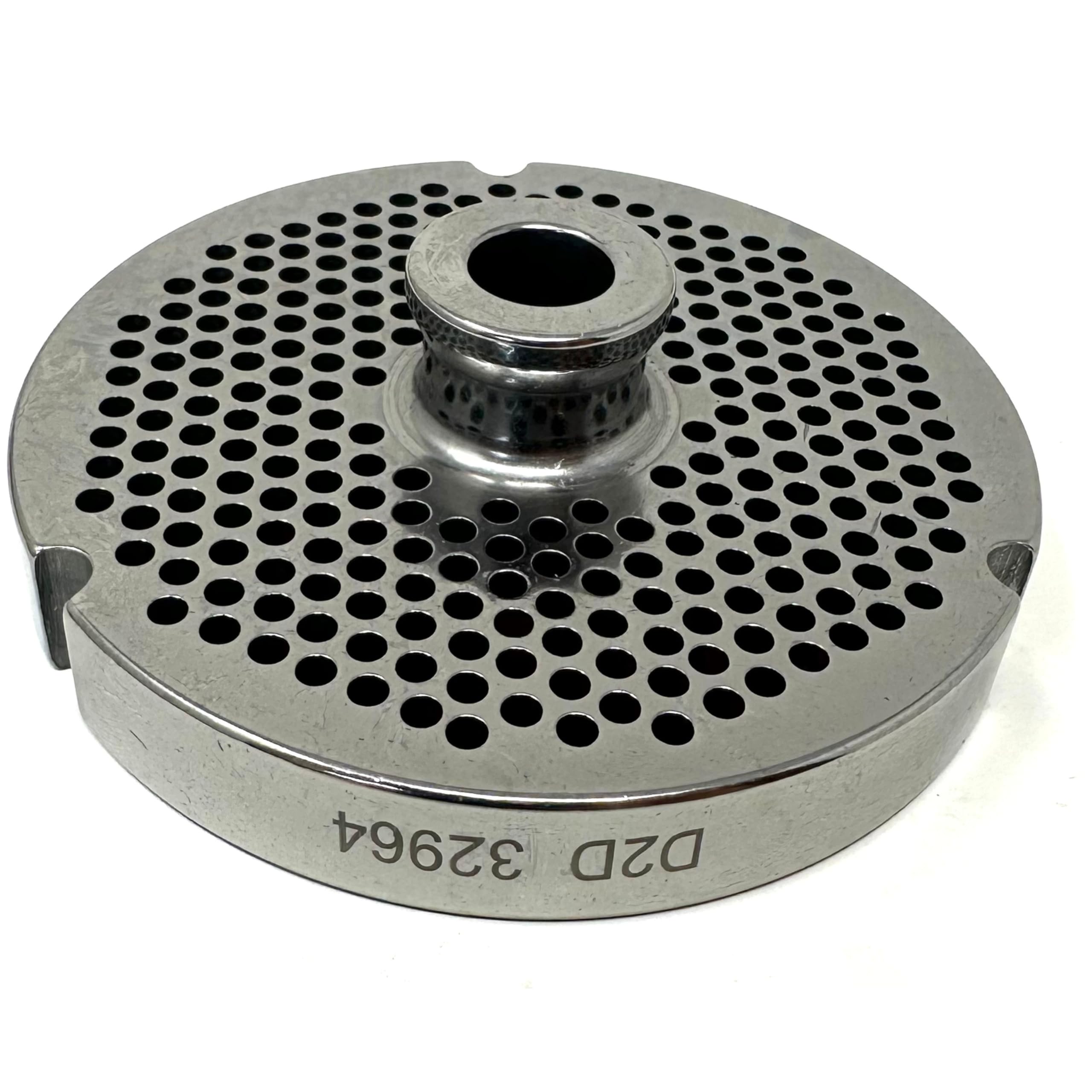 #32 Meat Grinder Plate, Hubbed, 15 mm Width, D2 Steel (9/64 Inch)