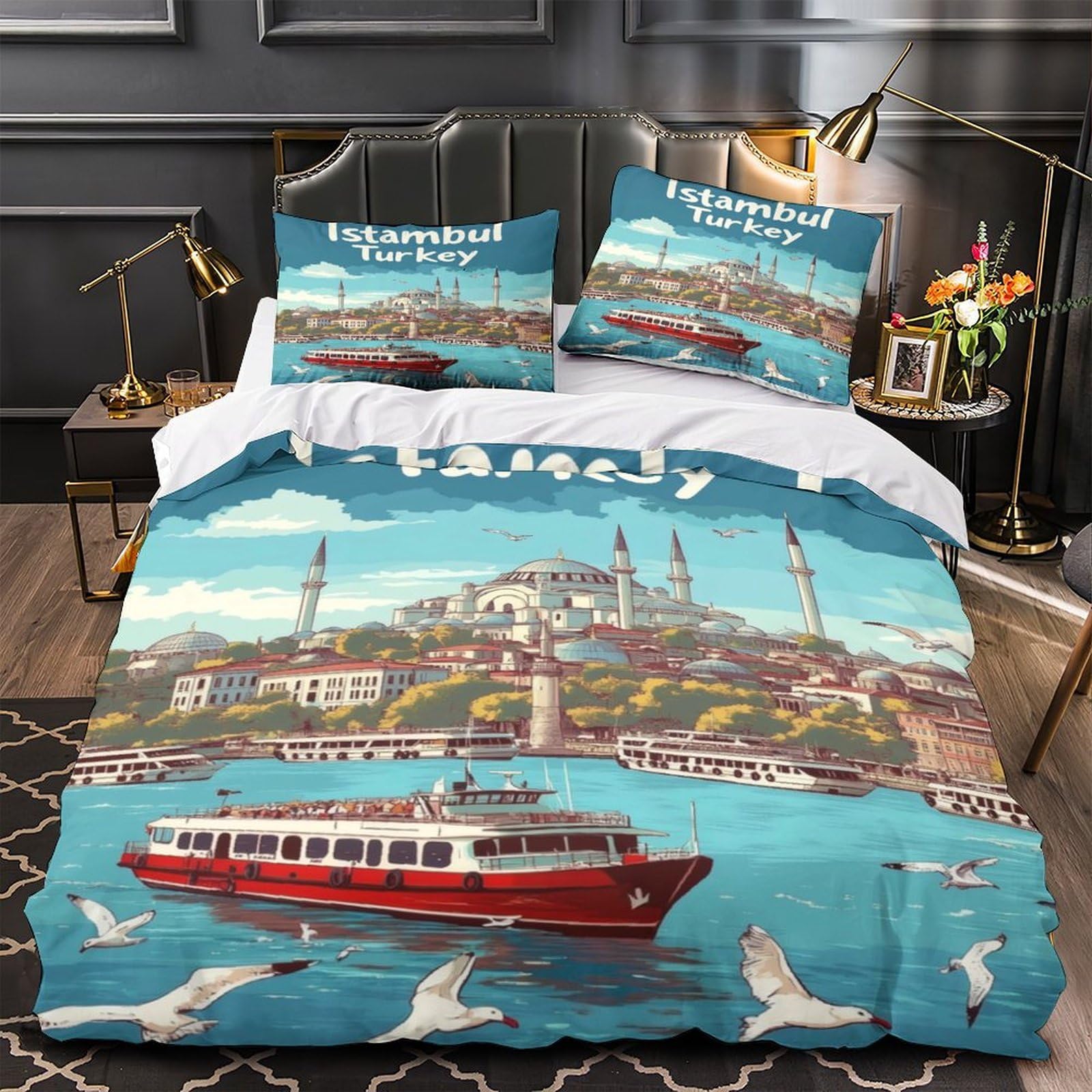 Housse de couette Turquie 3D pour lit simple 140x200 afin d'évader la chambre de vos enfants