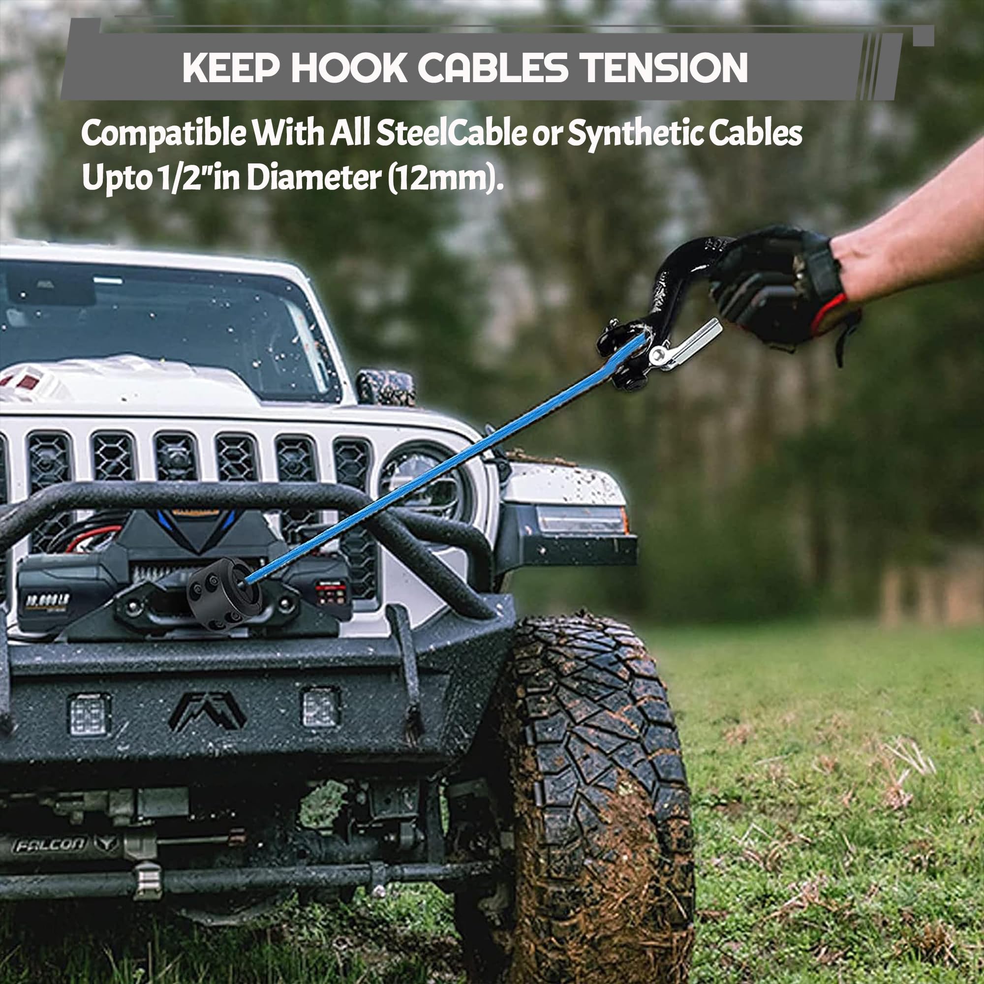 Winch Guard Cable Stoper ATV UTV Off-road Per Auto Gancio Stopper - Foto 4