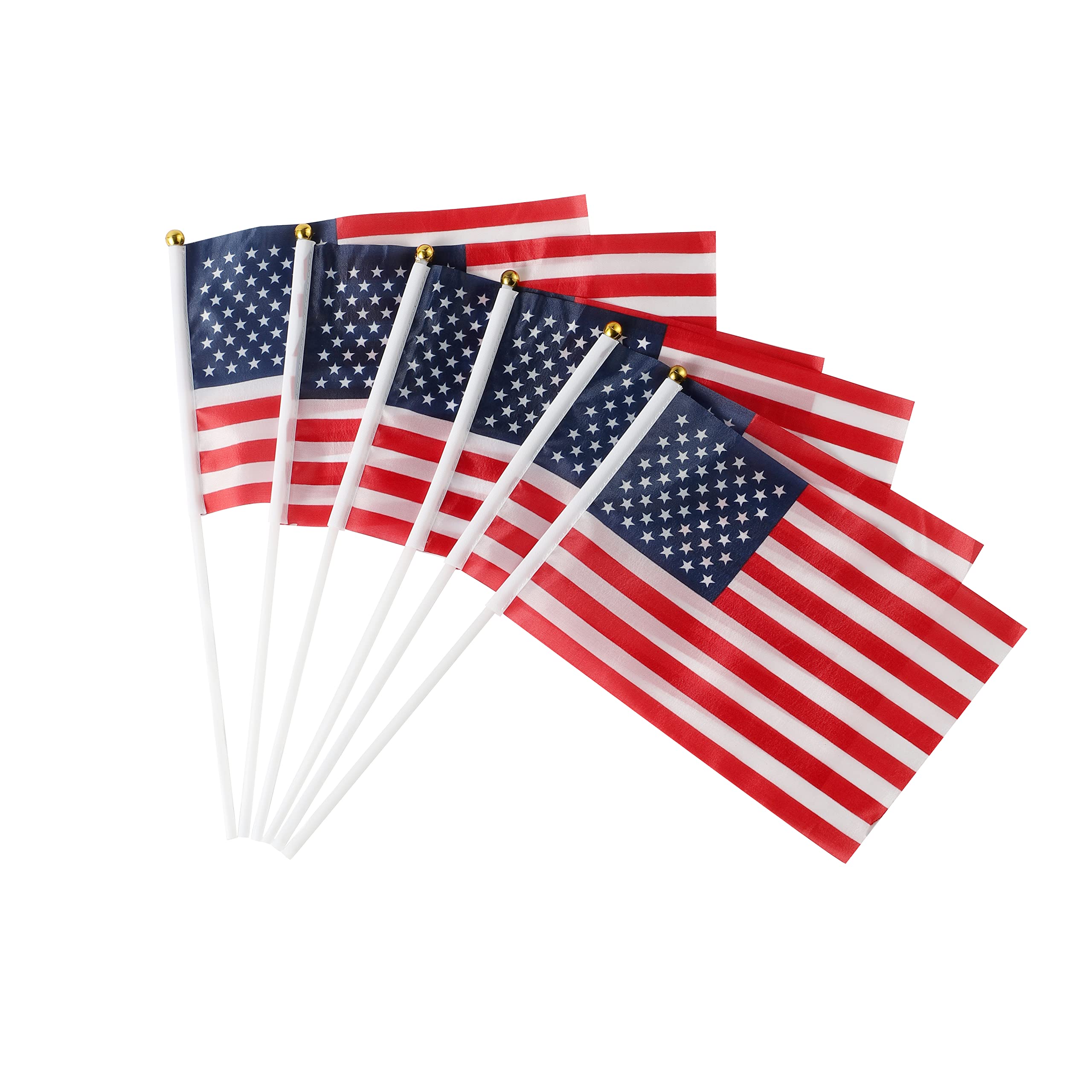1 x USA Handheld Flags With Stick Poles For United States Of America Sports Waving Country Celebration Events Independence Day Mini American Small Desktop Decoration