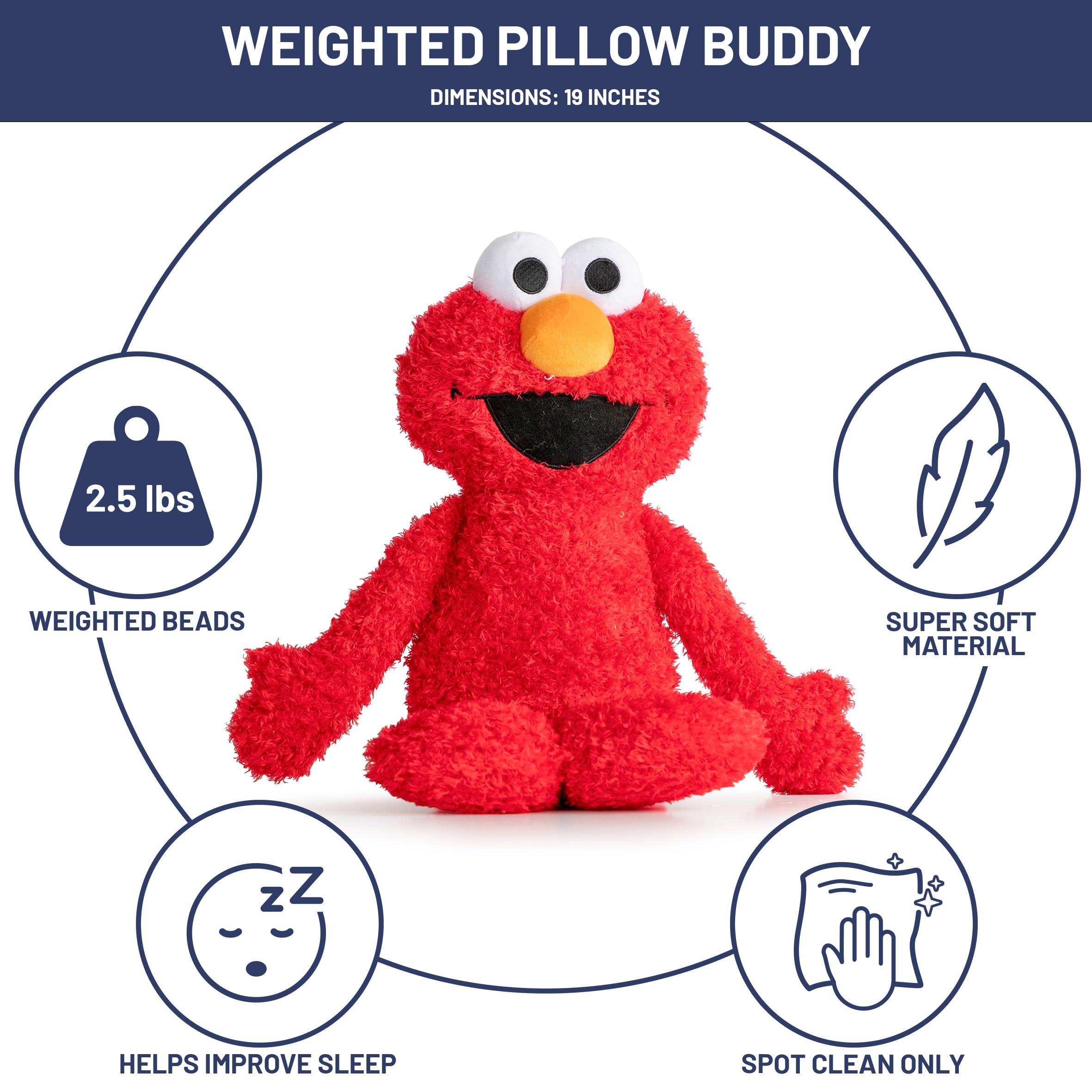 Amazon.com: Jay Franco Weighted Sesame Street Plush Pillow Buddy
