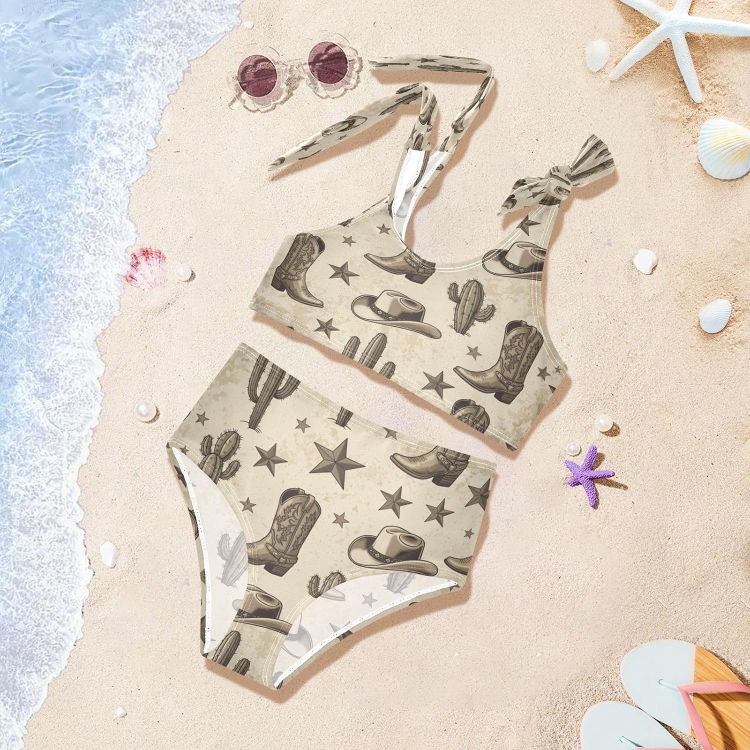 QUGRL Girls Swimsuit Two Piece Swimwear Bathing Suit for Girls Tankini Bikini Set Size 3-12T