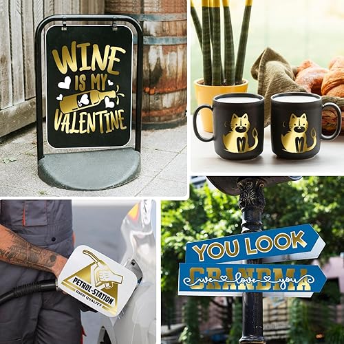 Miniatura 7 de WRAPXPERT Rollo de vinilo metálico mate, rollo de vinilo metálico verde de 12 pulgadas x 5 pies, vinilo adhesivo permanente para letreros,