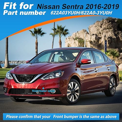 Miniatura 3 de Cubierta de gancho de remolque para parachoques delantero, tapa de ojo de remolque para Nissan Sentra 2016 2017 2018 2019 622A03YU0H 622A0-3YU0H