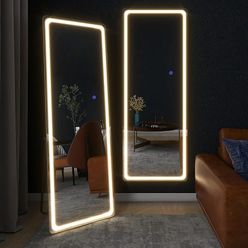 Miniatura 87 de NeuType - Espejo de cuerpo completo, espejo de pie de cuerpo completo, 64 x 21 pulgadas con soporte, espejo de pie para colgar o apoyar contra