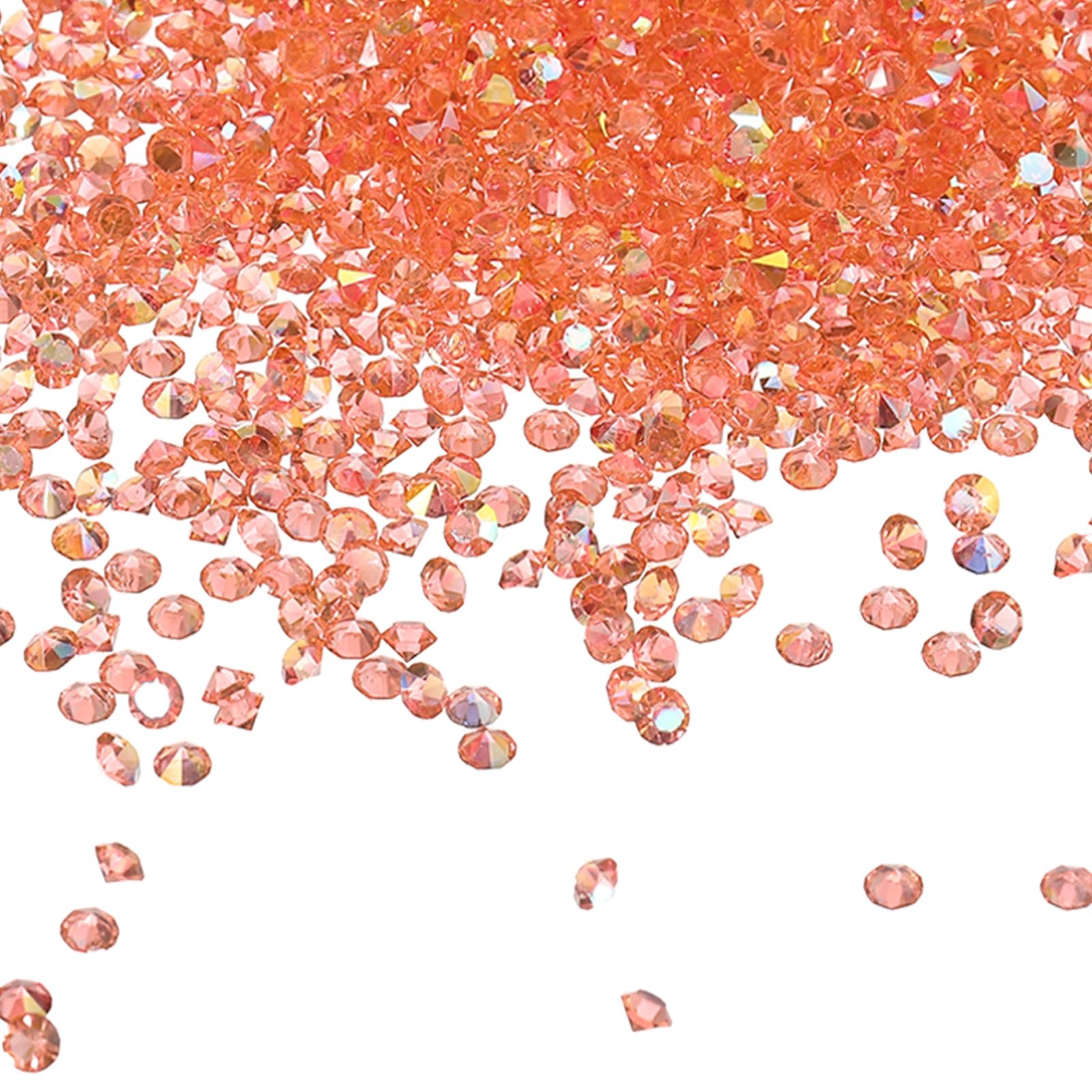 sourcing map 7200Pcs Wedding Table Scatter Confetti Diamond, 3mm Acrylic Bulk Fake Crystals Vase Diamonds Decorations for Table Centerpiece Wedding Bridal Party Vase Beads, Peach AB