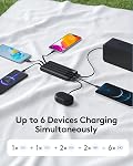 Orfeika 10000mAh Banque d'électricité avec 20W PD Chargement rapide, chargeur portable avec câbles intégrés & LED Afficheur, batterie compatible avec iPhone, Samsung, Google Pixel, iPad & Plus