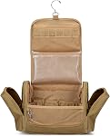 Sac de voyage tactique de toilette pour les hommes, Kit de Dopp suspendu Hygiène Sac Douche Organisateur avec crochet pour les articles de toilette et soins de rasage, Jaune du désert (Sac vide)