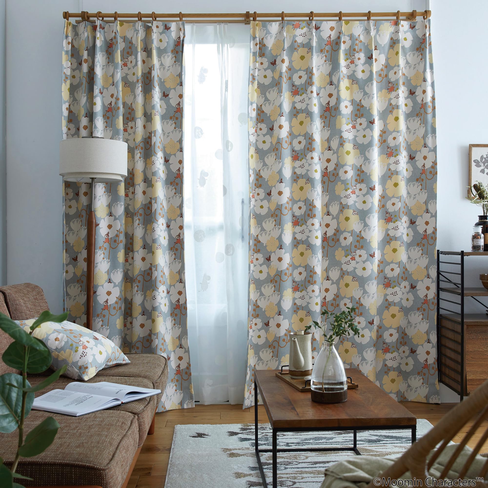Amazon｜スミノエ MOOMIN タイニーフラワー カーテン ドレープ 1枚入