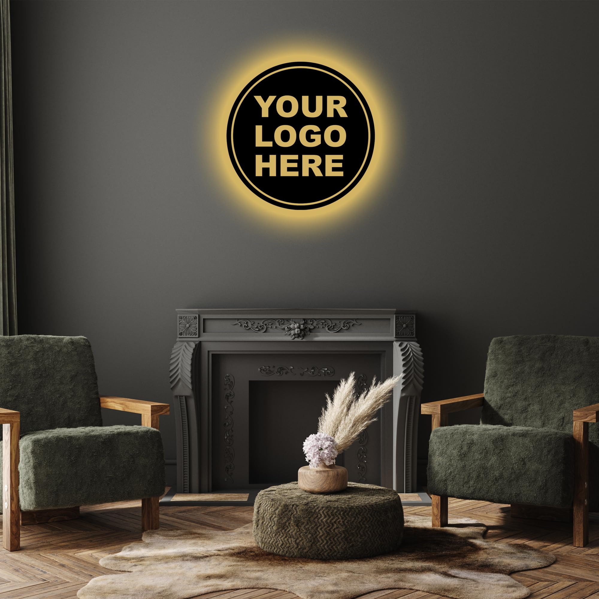 Wooden Customized LED Logo Light | Personalized Wall Mounted