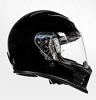 Vista 5 de Simpson SPBM2 Speed Bandit - Casco de carreras de cara completa, tamaño mediano, negro brillante, escudo transparente incluido, escudo ahumado
