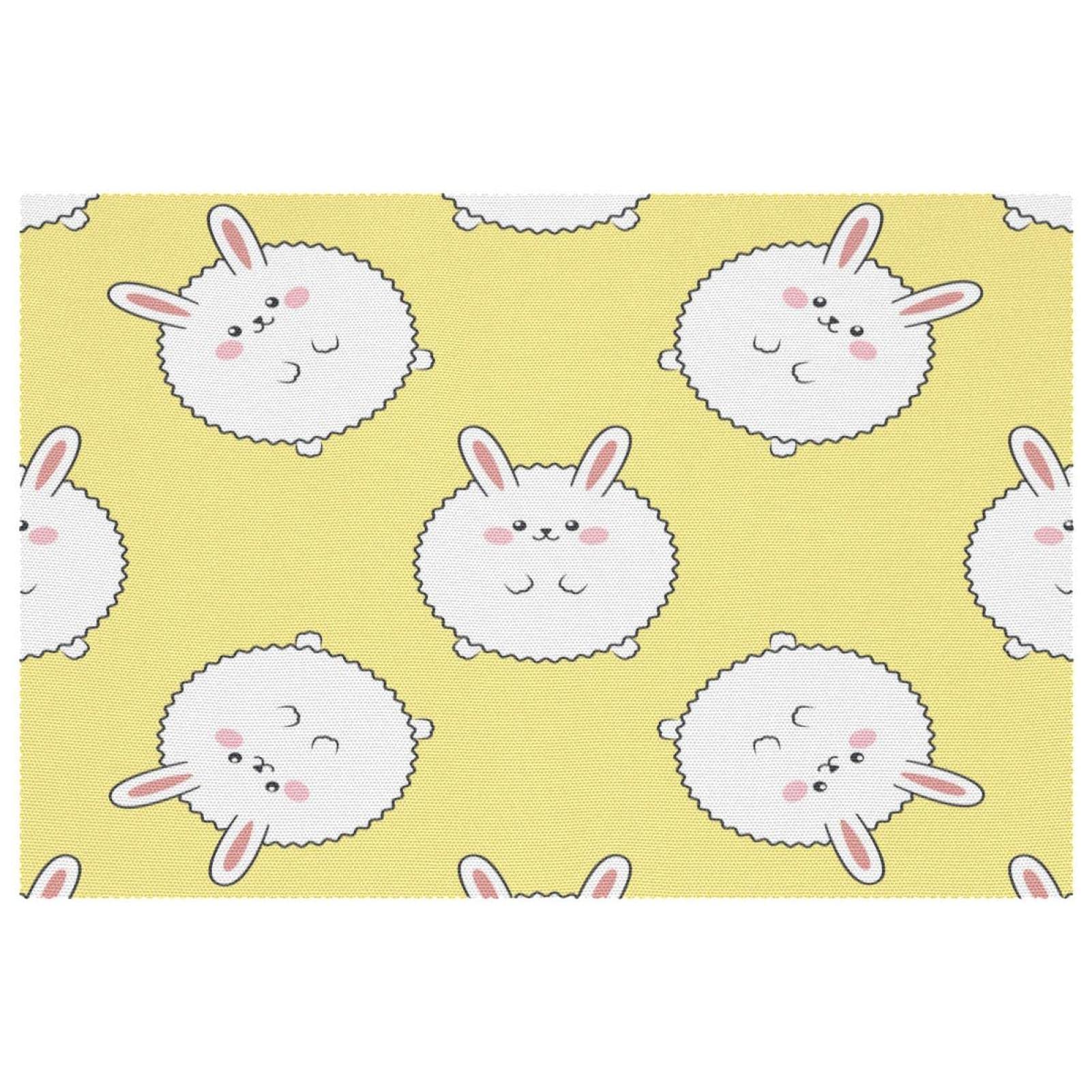 Set de table lapin jaune pour repas de Pâques et décoration de table en famille