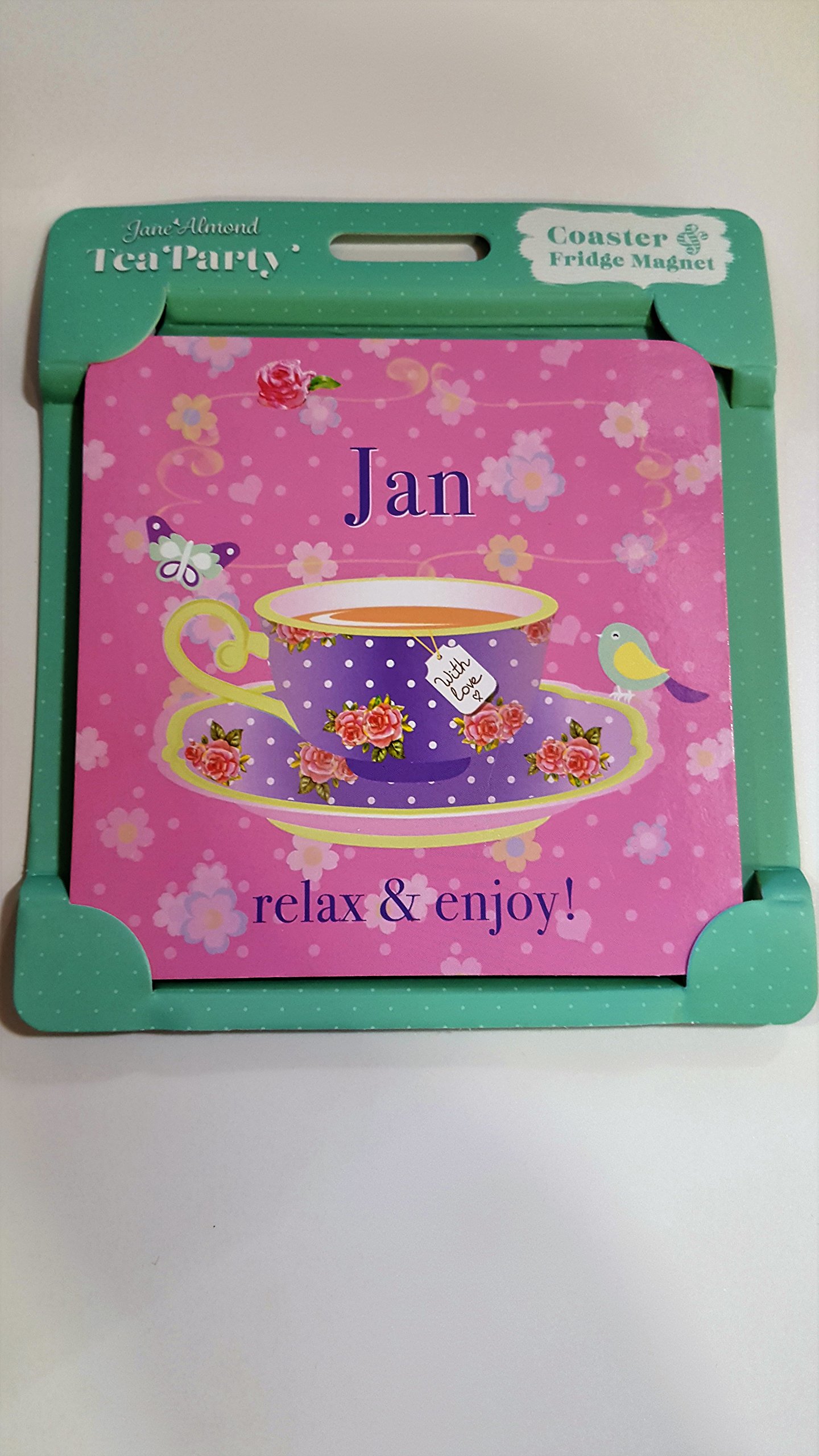 Jan tea party coaster fridge magnet