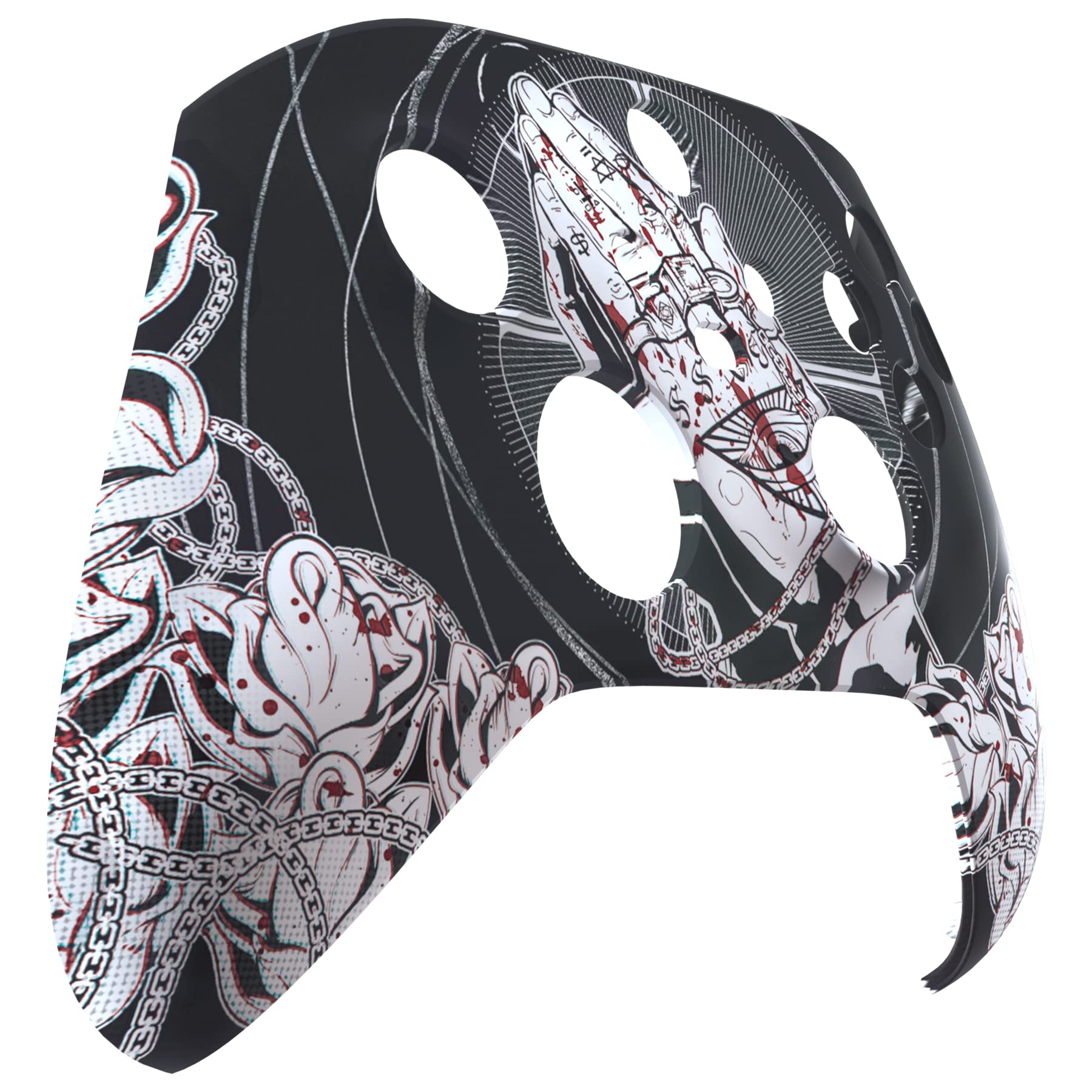 eXtremeRate Custodia Cover per Xbox Series X S Controller Joystick,Scocca Copertura Frontale Shell Ricambio per Xbox Core Controller Wireless Model 1914-Redenzione Senza Perdono
