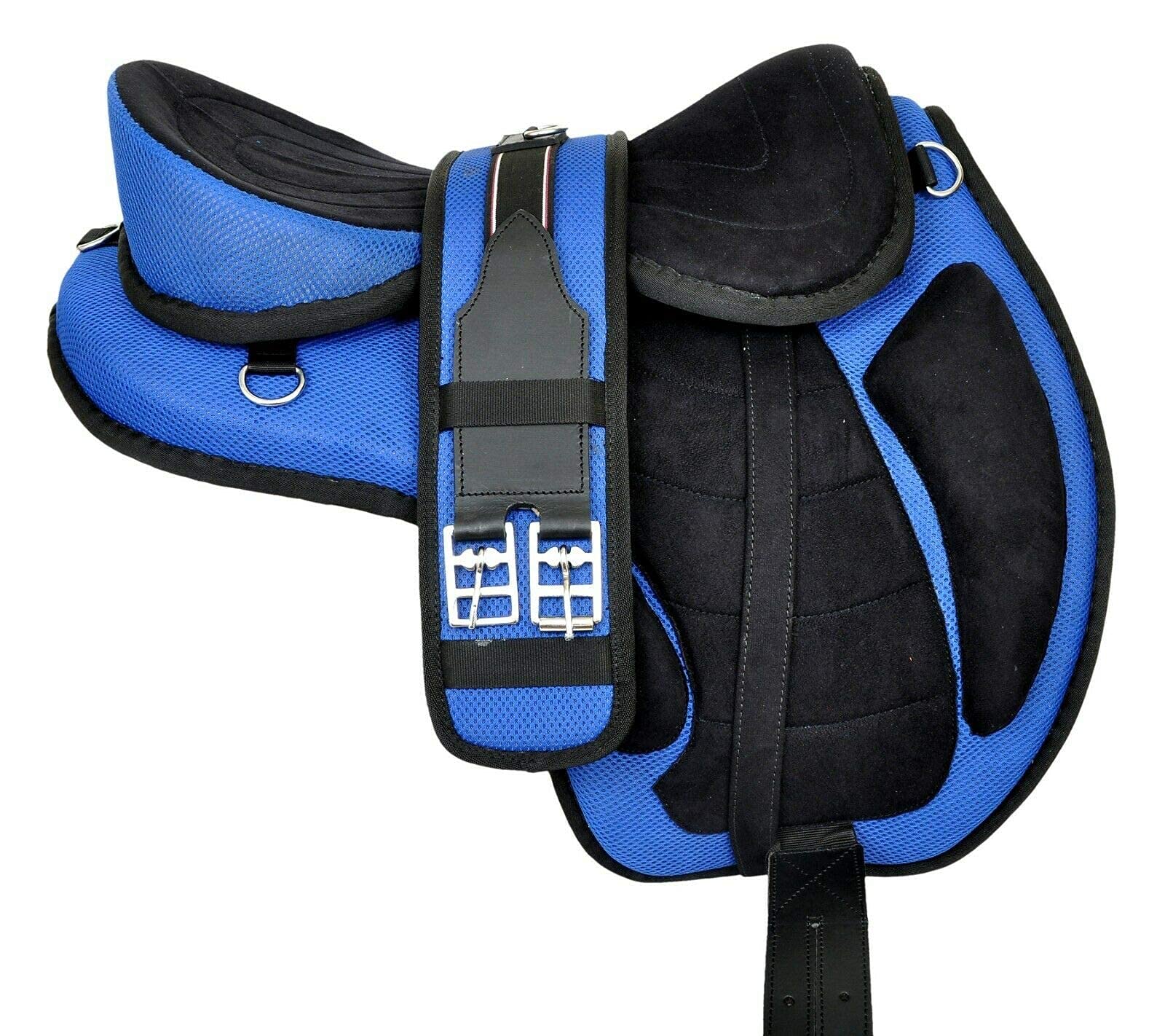 Freemax Treeless Horse Saddle Tack Microfiber EU Equestrian Universe Corrispondenza Circonferenza & Strap Blu
