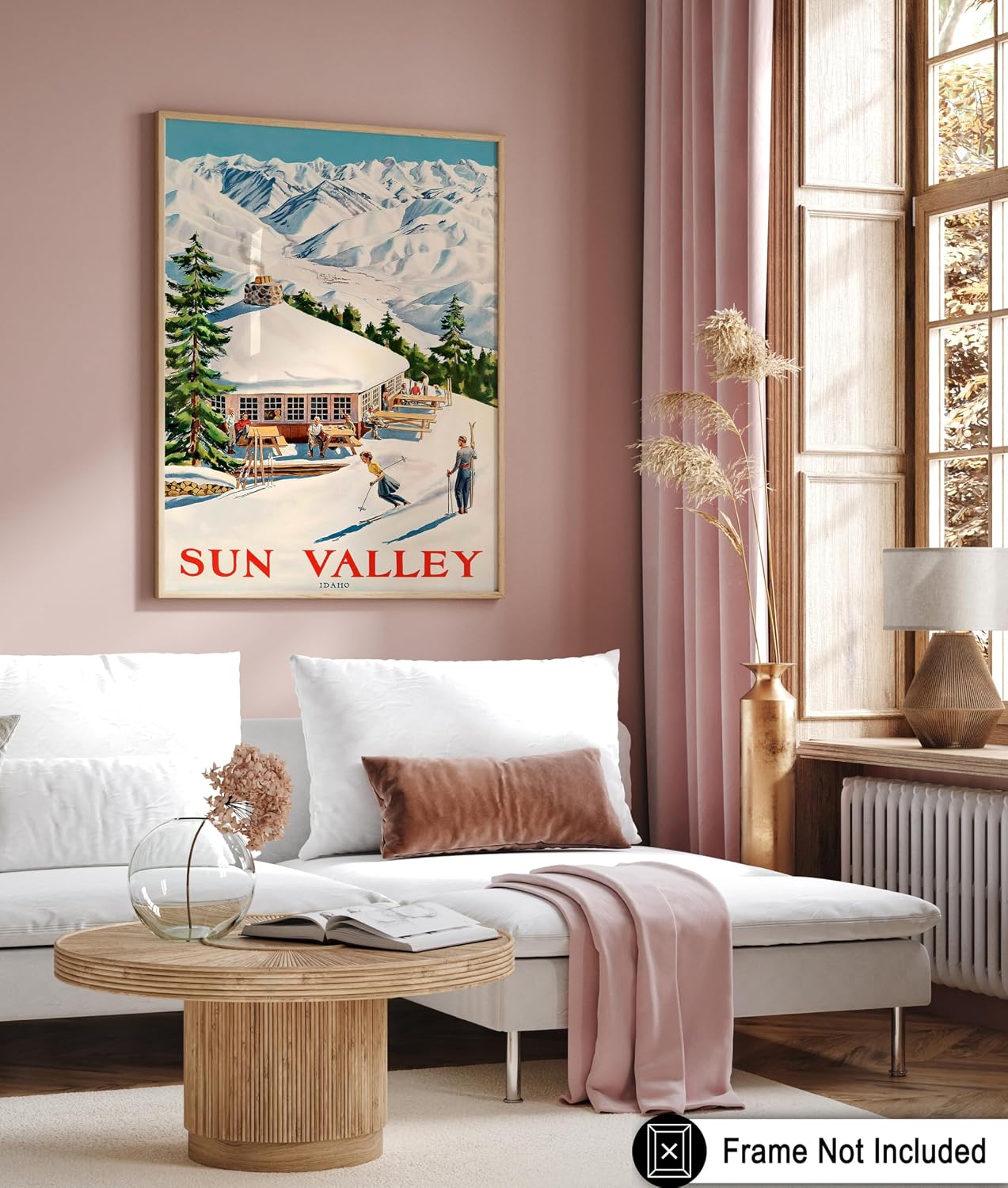 Poster Master Vintage Travel Poster - Retro Sun Valley Mount Baldy Print - Idaho Art - Ski Art - Gift for Men, Women, Travel Lover, Athlete - Decor for Home, Office, Bedroom - 8x10 UNFRAMED Wall Art