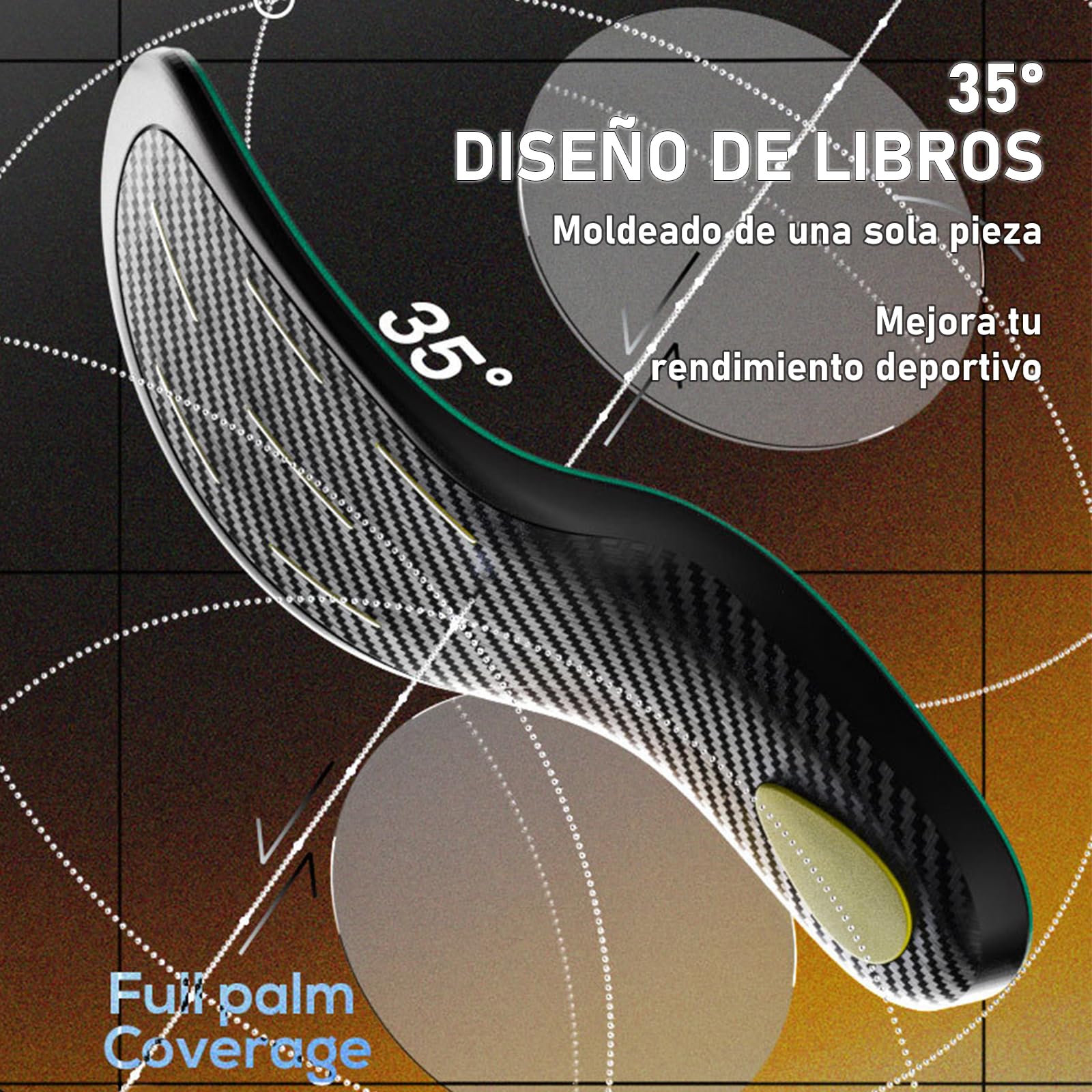 Plantillas de Fibra de Carbono con Soporte para el Arco Plantar para Deporte de Alto Rendimiento – Amortiguación Mejorada, Prevención de Lesiones y Mejora del Rendimiento – Talla EU 39-40