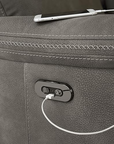 Miniatura 12 de Signature Design by Ashley Next-Gen DuraPella Power Sofá Reclinable, USB, Otomana Extendida, Cuero Sintético Repelente al Agua, 80" An x 42" Pr x