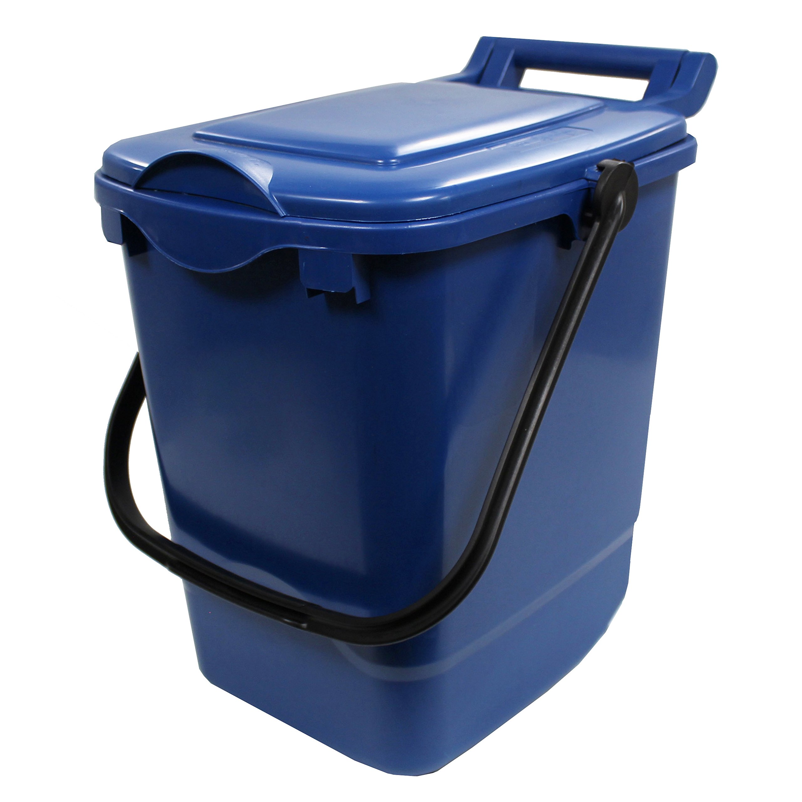 Large Compost Caddy - Blue - 23 Litre Plastic Kerbside Bin for Food Waste Recycling with Composting Guide (Available in Sets with Smaller Kitchen Caddies) (23L)