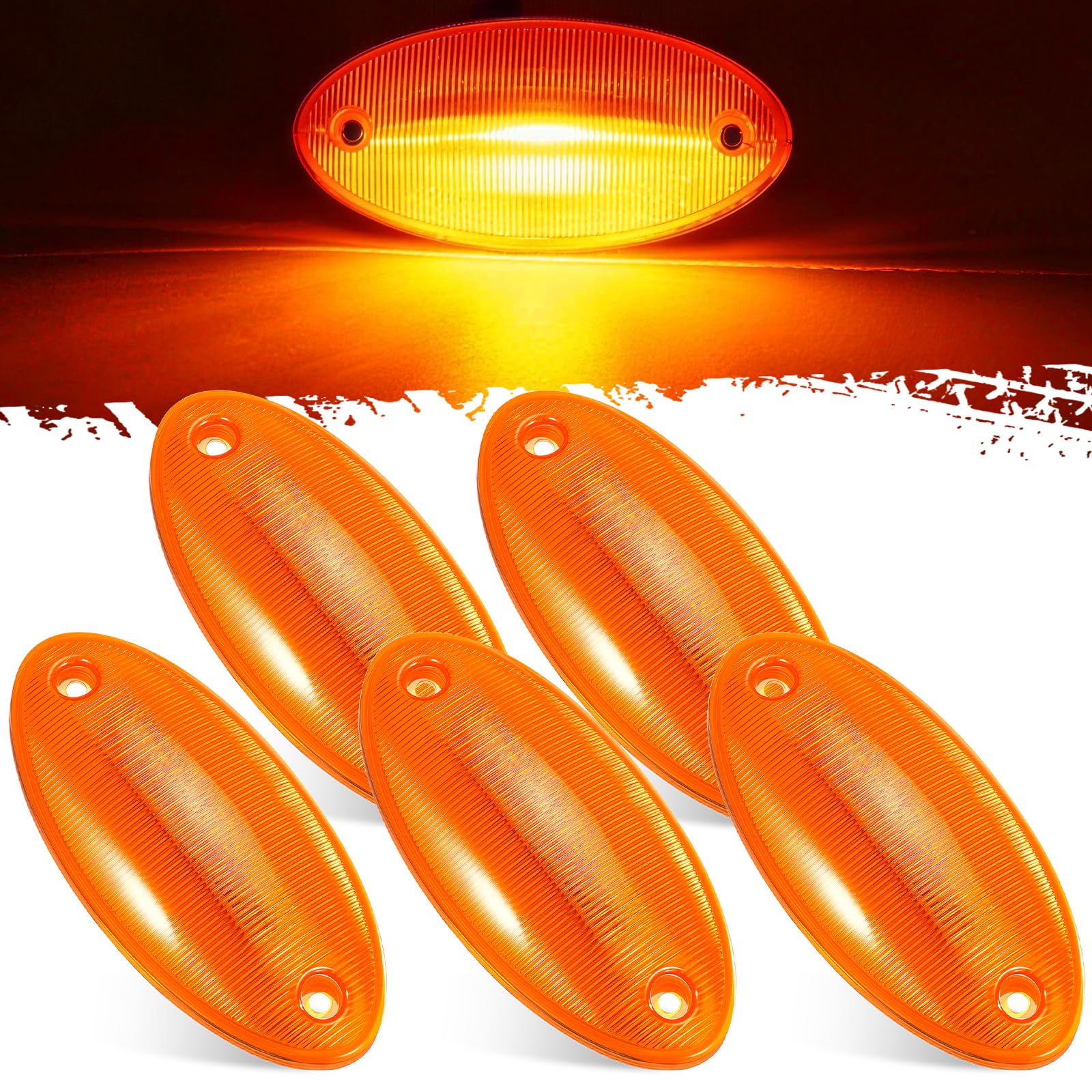 Amazon.com: Partsam 5Pcs Cab Marker Roof Light 888-5125 Amber Lens
