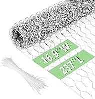 Vista 13 de Malla de gallinero de 13.7 pulgadas x 236 pulgadas, red de alambre para aves, malla hexagonal galvanizada, cerca barrera de jardín para cercado