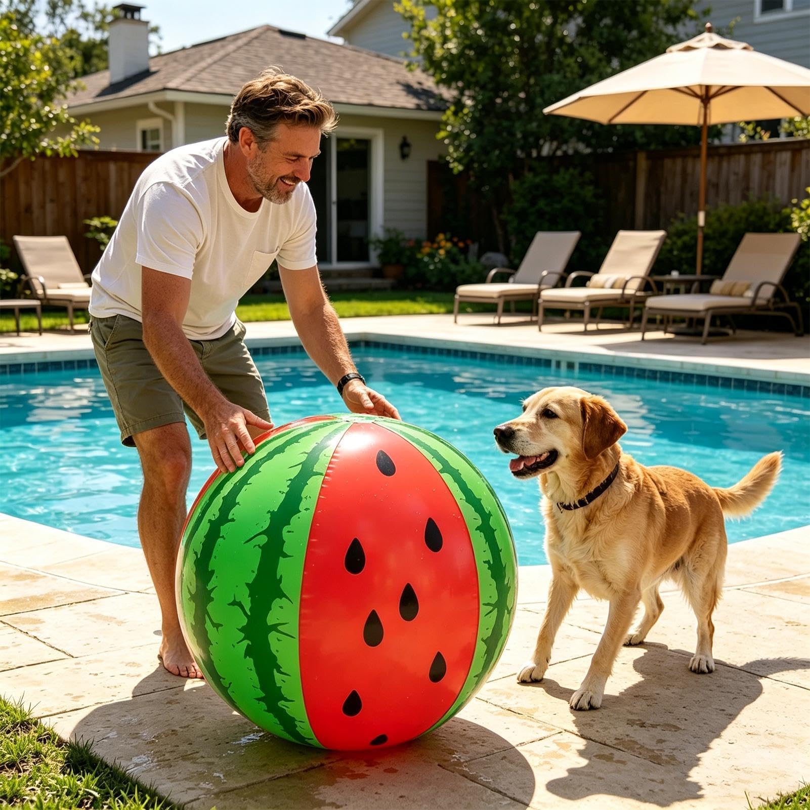 Pallone da spiaggia anguria galleggiante da 75 cm per giochi estivi preferiti