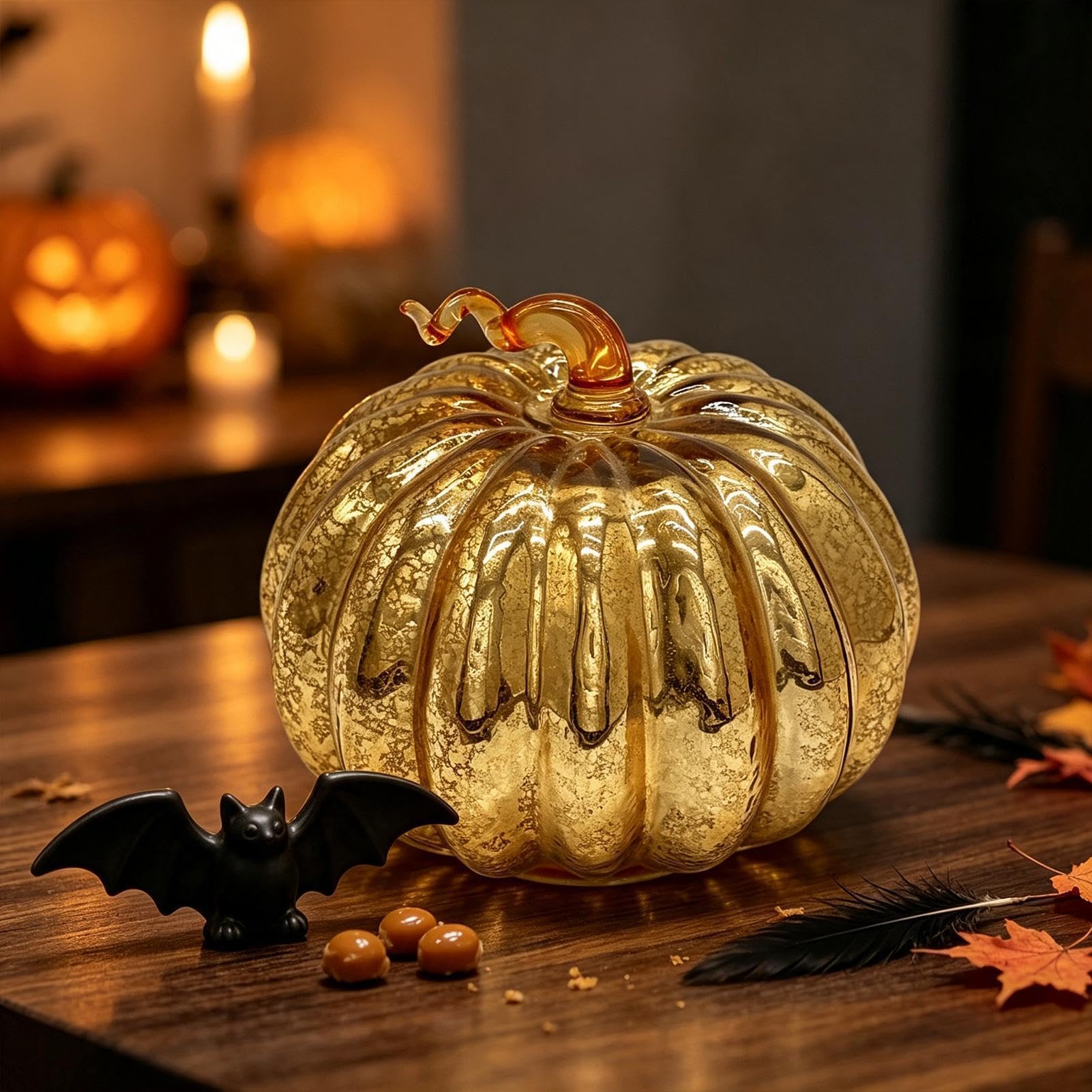 la lampada autunnale decorativa arancione caldo della con il temporizzatore | Decorazione luminosa a forma di zucca a batteria, per tavolo da pranzo, ingresso, libreria, camera da letto, soggiorno