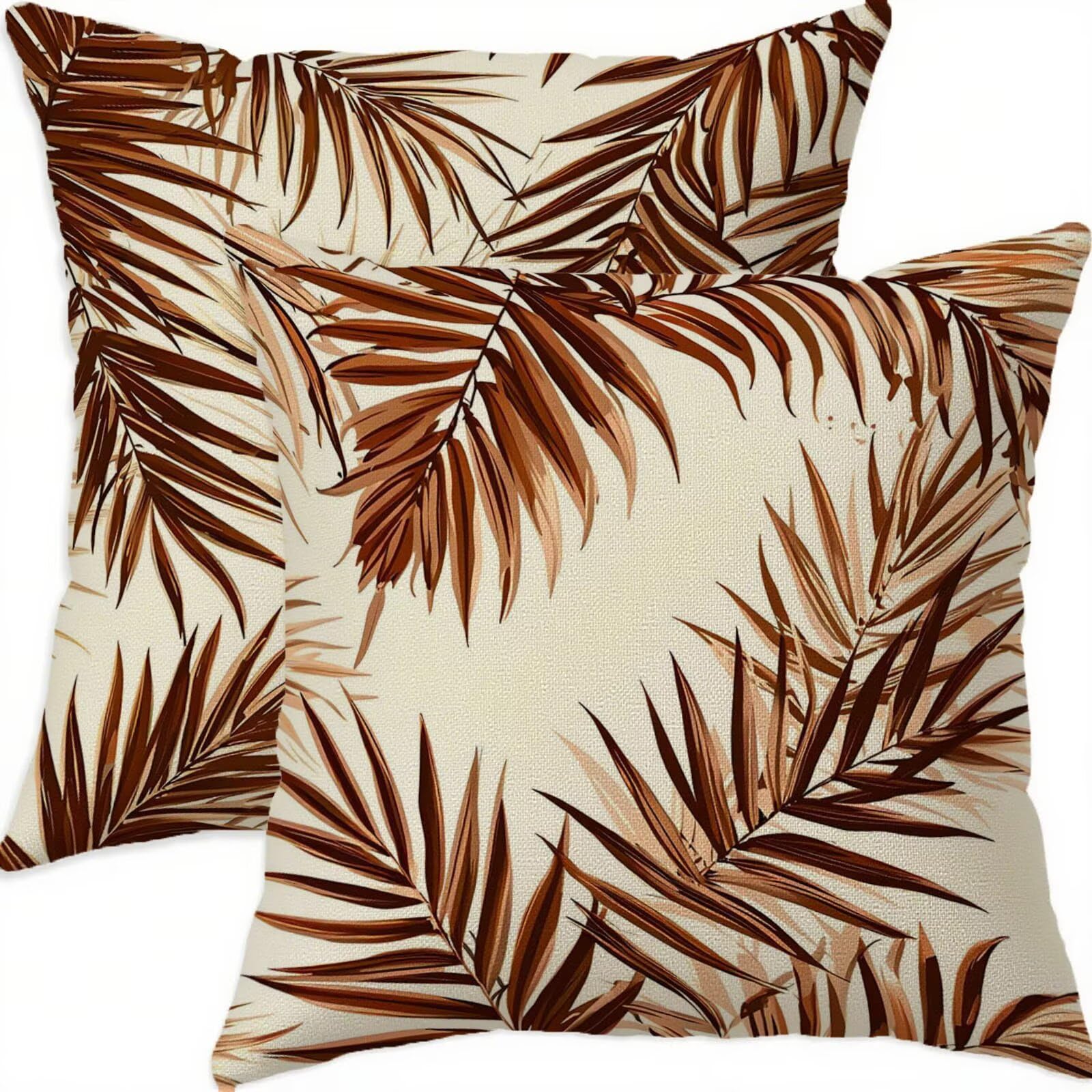 Taie oreiller brun vintage 60x60 et housse coussin lin imperméable