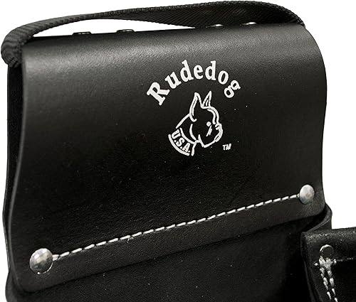 Miniatura 4 de Bolsa de herramientas profesional de cuero con 2 bolsillos, construcción de alta calidad/resistente, Rudedog USA #1042