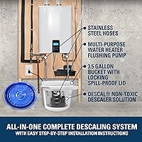 Vista 6 de Kit de bomba descalcificadora para calentador de agua sin tanque Superior Pump 91660 con solución descalcificadora no tóxica, 3.5 galones, Deluxe